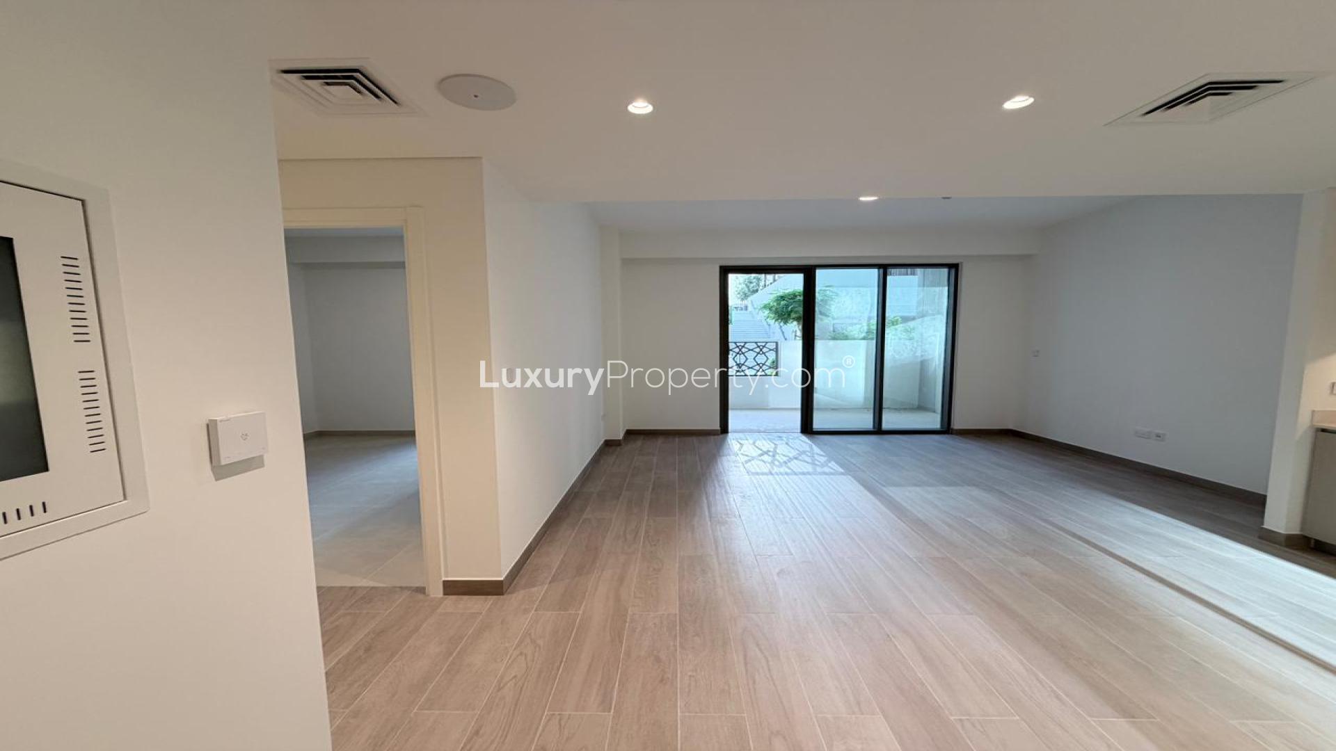 Bright living area in 1-bedroom apartment, Grove at Creek Beach, Dubai Creek Harbour