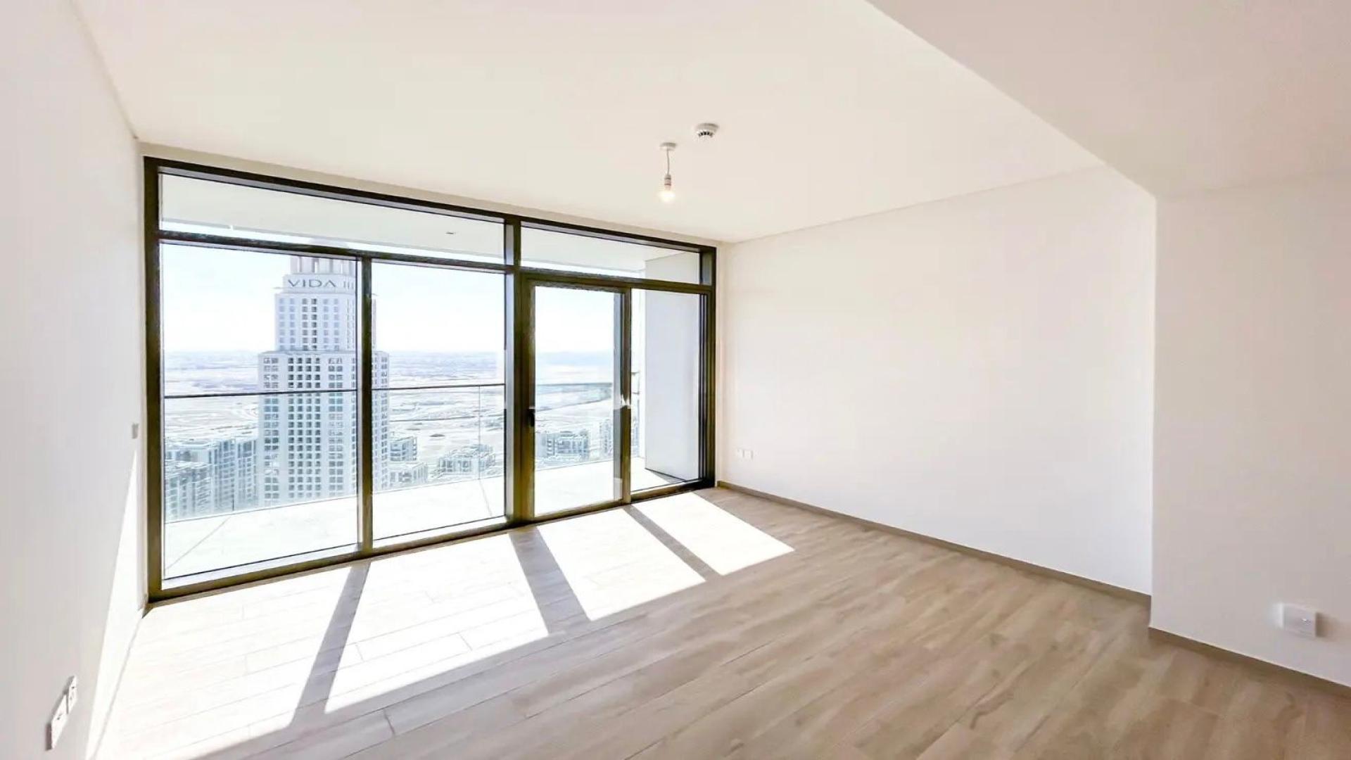 High floor balcony view of Dubai Creek Harbour from Palace Residences apartment for rent