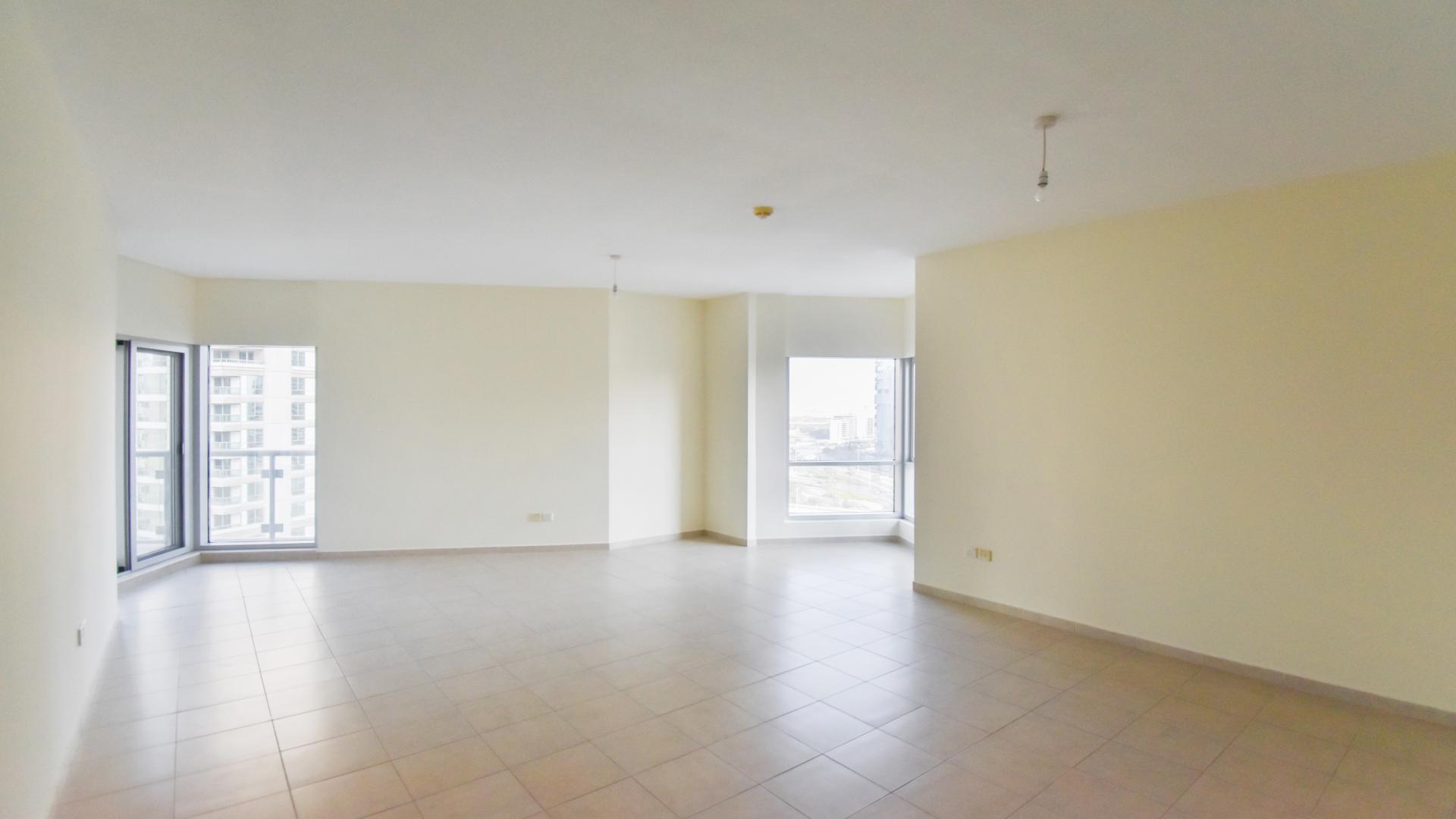 Modern Al Habtoor Tower apartment view, Business Bay skyline and marina, two-bedroom rental