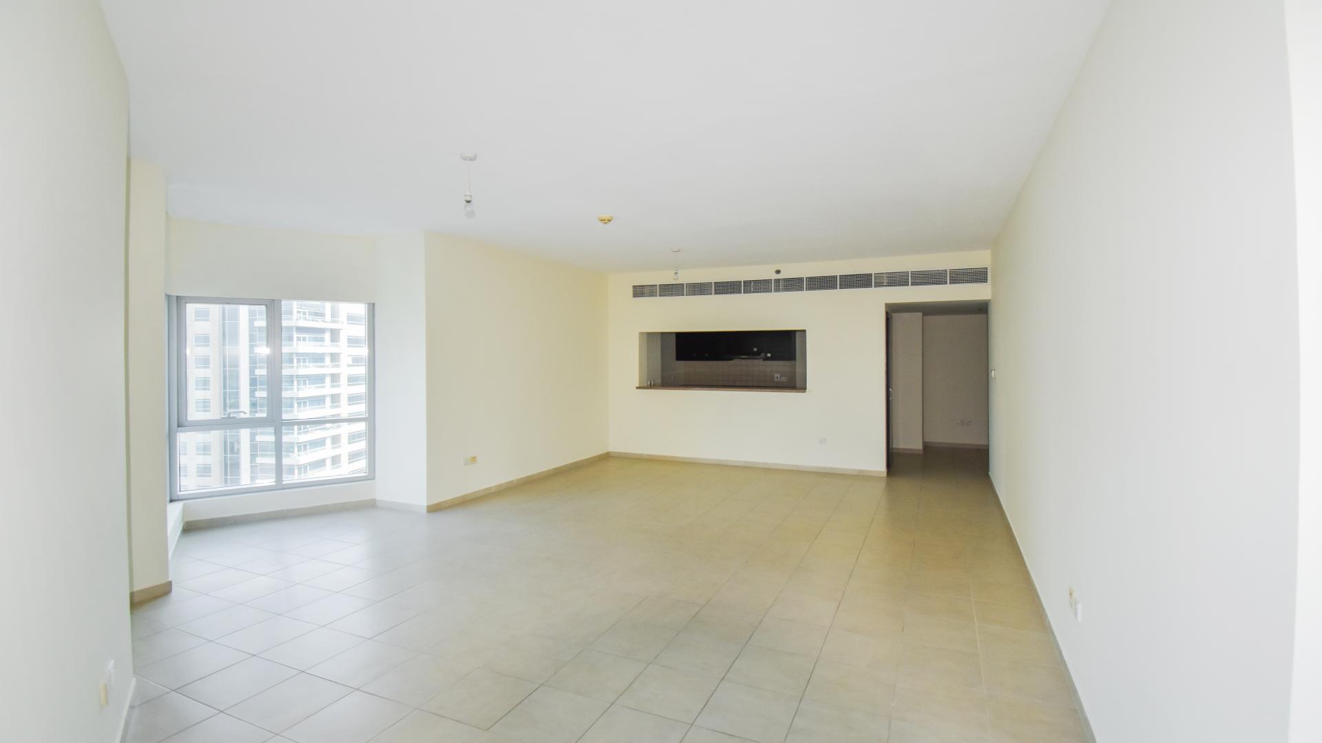 Spacious living area in modern two-bedroom apartment, Al Habtoor Tower, Business Bay