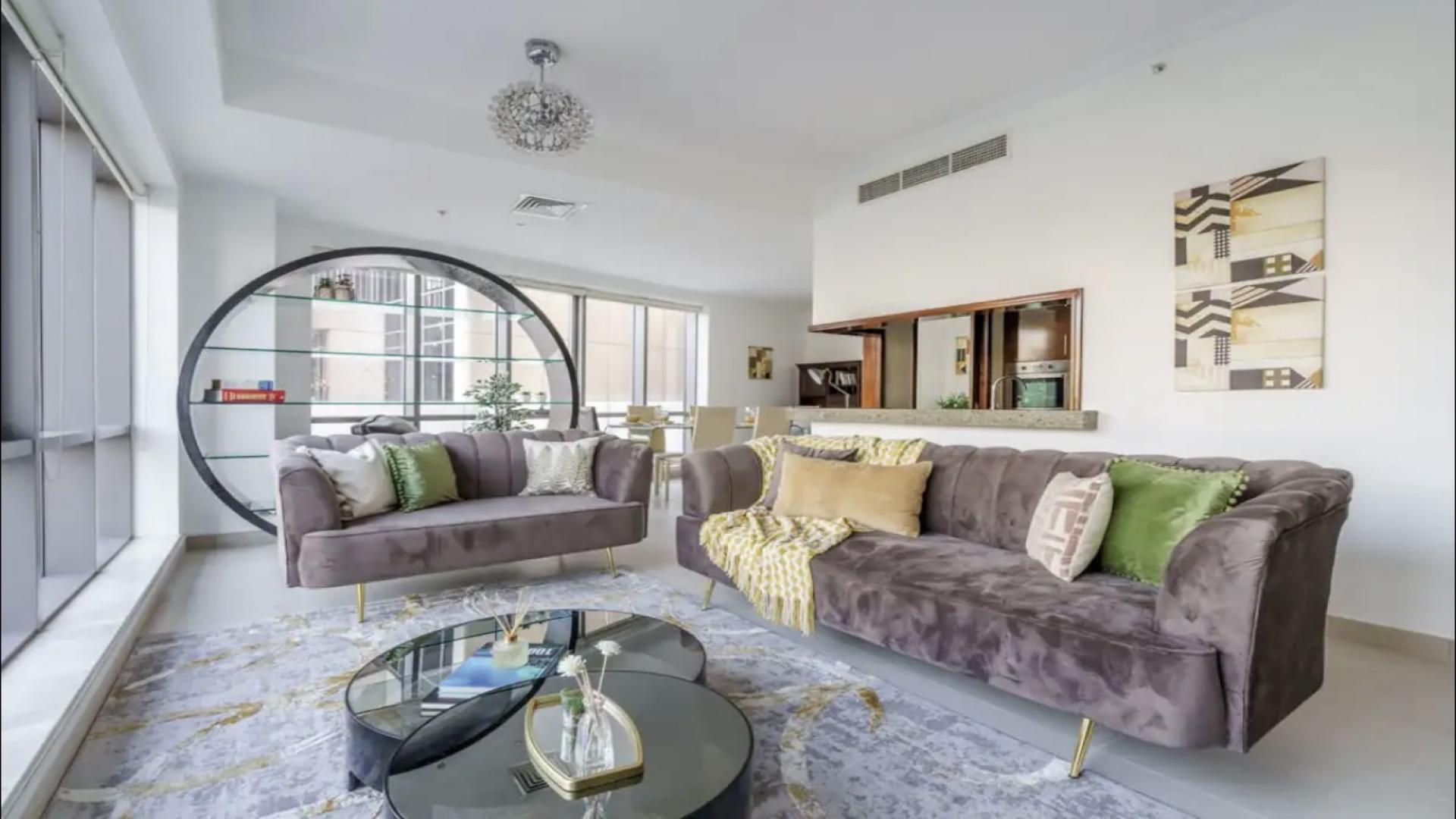 Luxury living room view in 2-bedroom apartment, South Ridge, Downtown Dubai