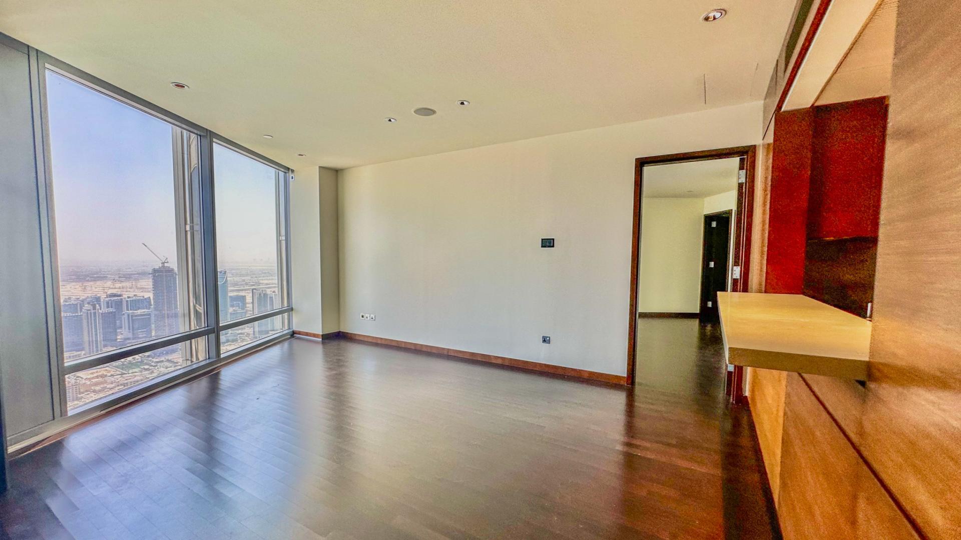 High-floor apartment view of Dubai Fountain from Burj Khalifa, Downtown Dubai
