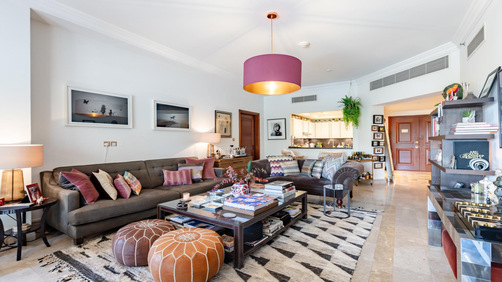 Luxurious balcony view at Fairmont Palm Residences apartment, Palm Jumeirah, Dubai