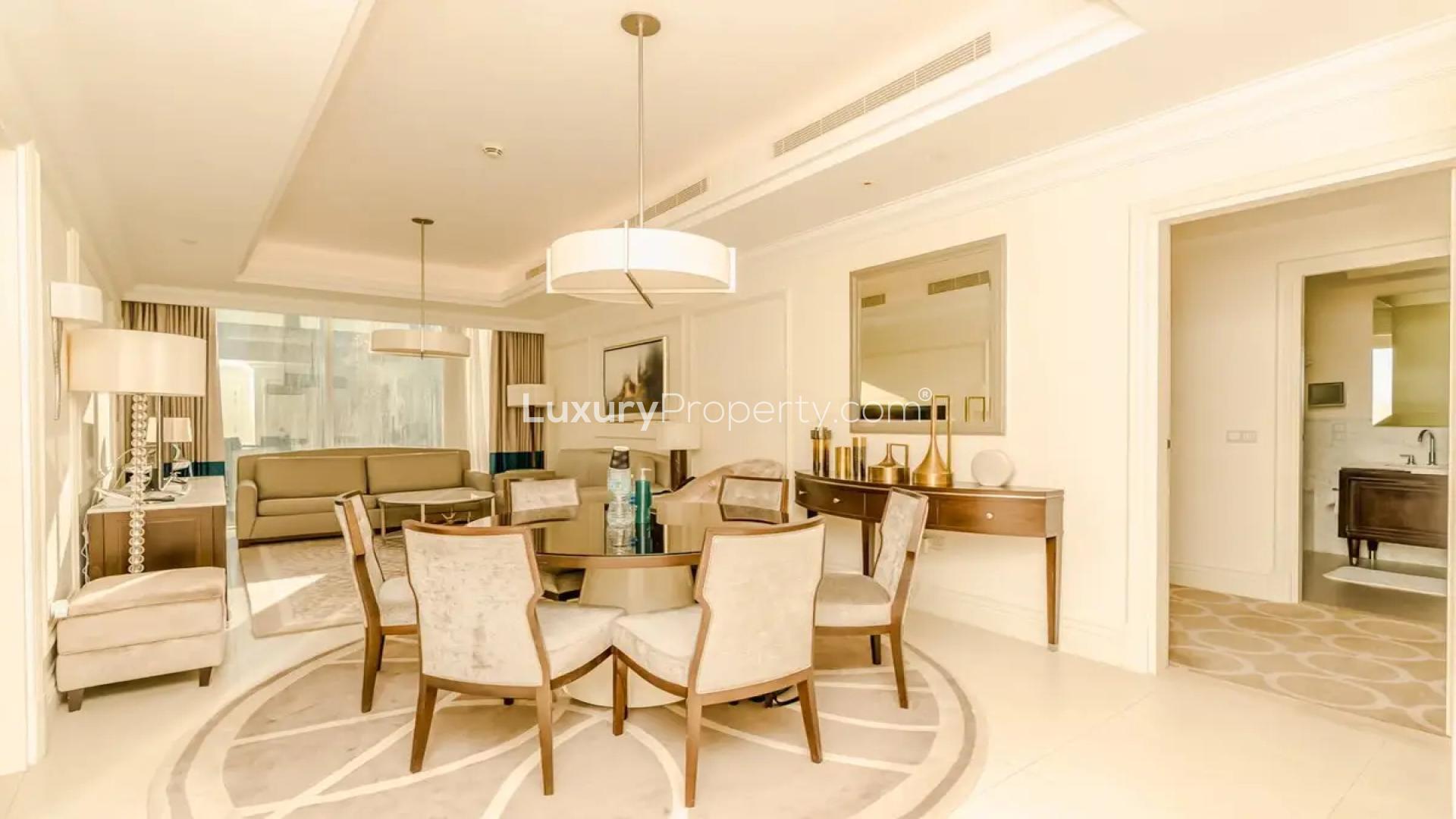 Luxurious living room in The Address BLVD Sky Collection apartment, Downtown Dubai