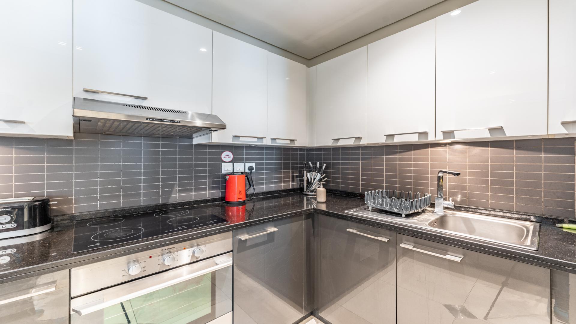 Stunning furnished living room in 2-bedroom apartment, Silverene Towers, Dubai Marina for rent