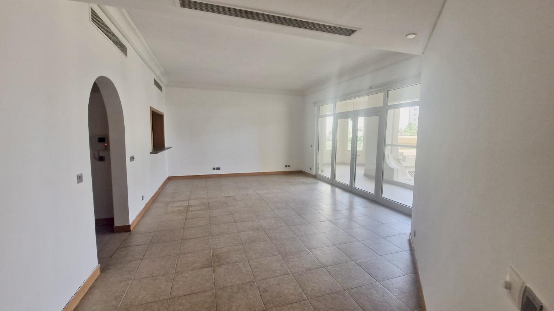 2-bedroom apartment interior with large windows at Shoreline Apartments, Palm Jumeirah for rent