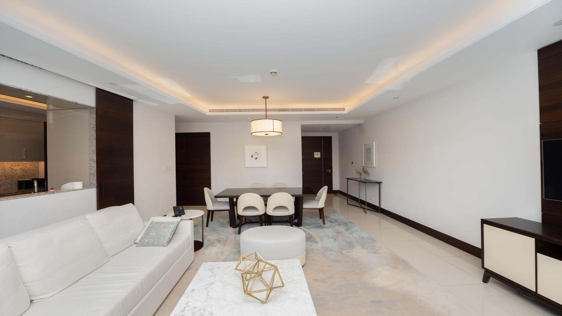 Spacious living room in 2-bedroom apartment, The Address Sky View, Downtown Dubai for rent