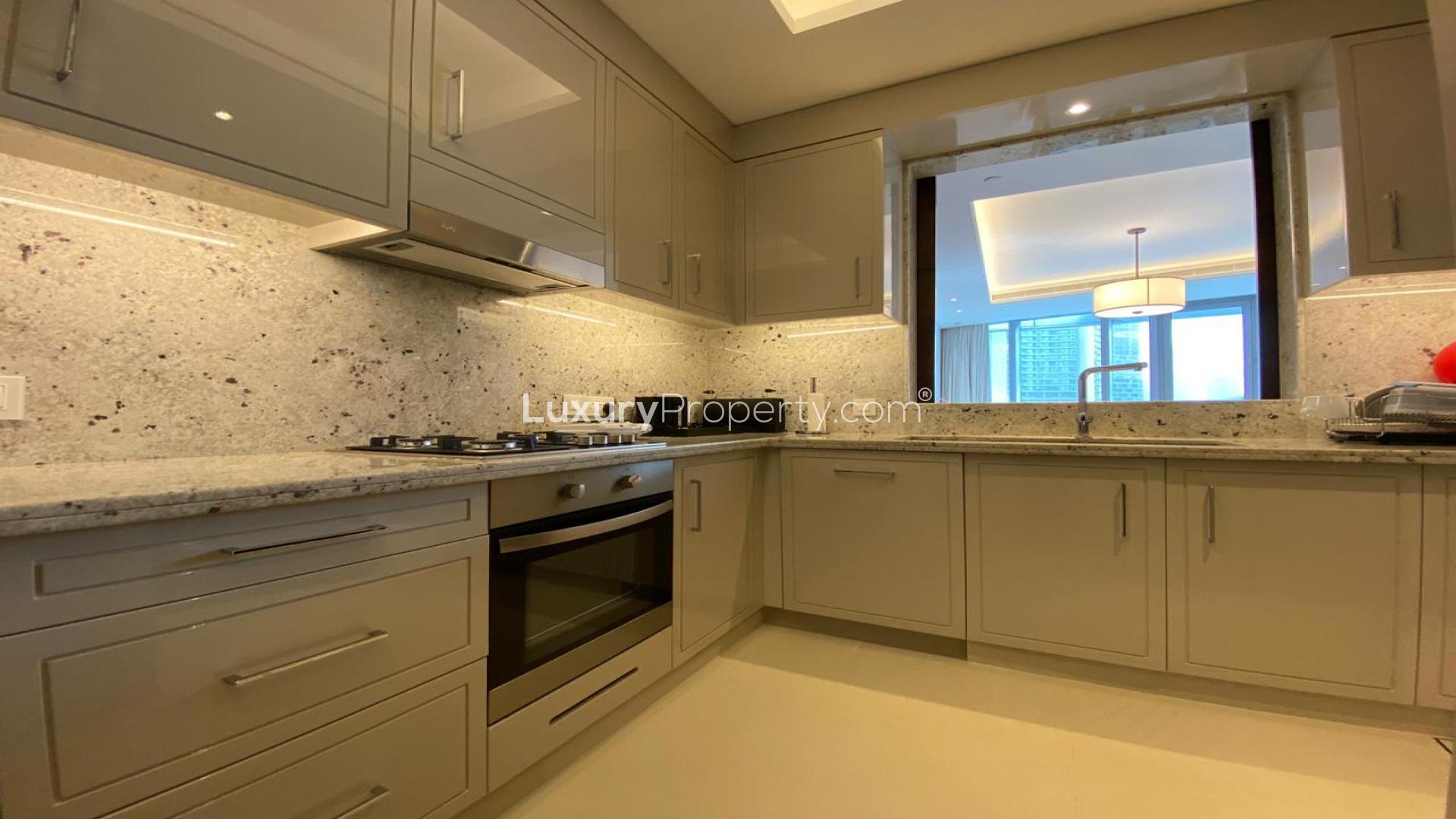 Luxurious balcony view from The Address Sky View apartment in Downtown Dubai