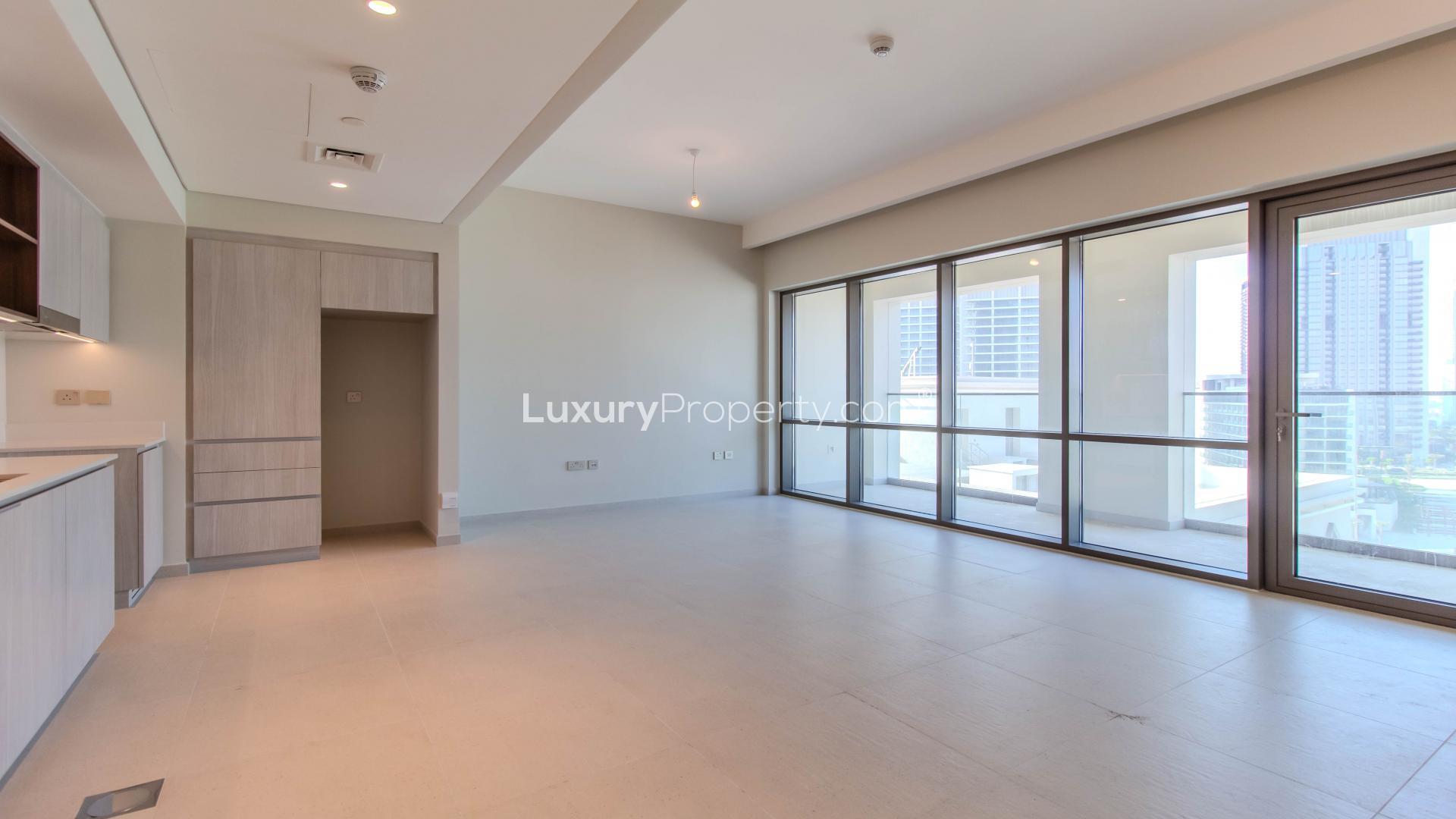 Dubai Creek Harbour skyline view from apartment for rent at Creek Beach, LP38771