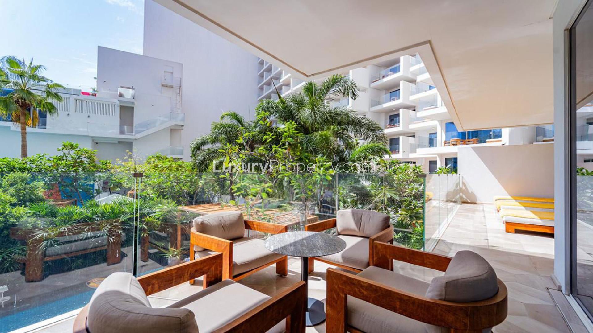 Fully furnished living room in apartment for rent at Five Palm Jumeirah