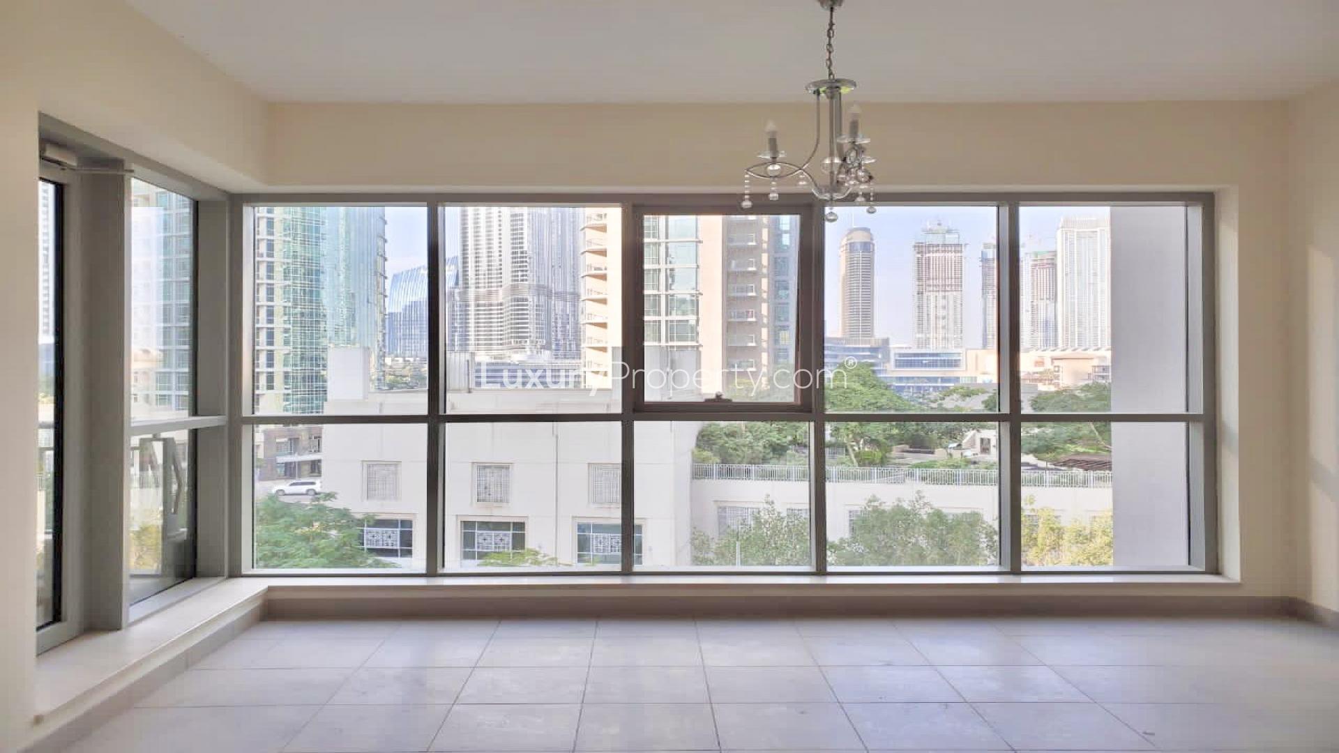 Skyline view from Boulevard Central Towers apartment, Downtown Dubai, featuring modern architecture