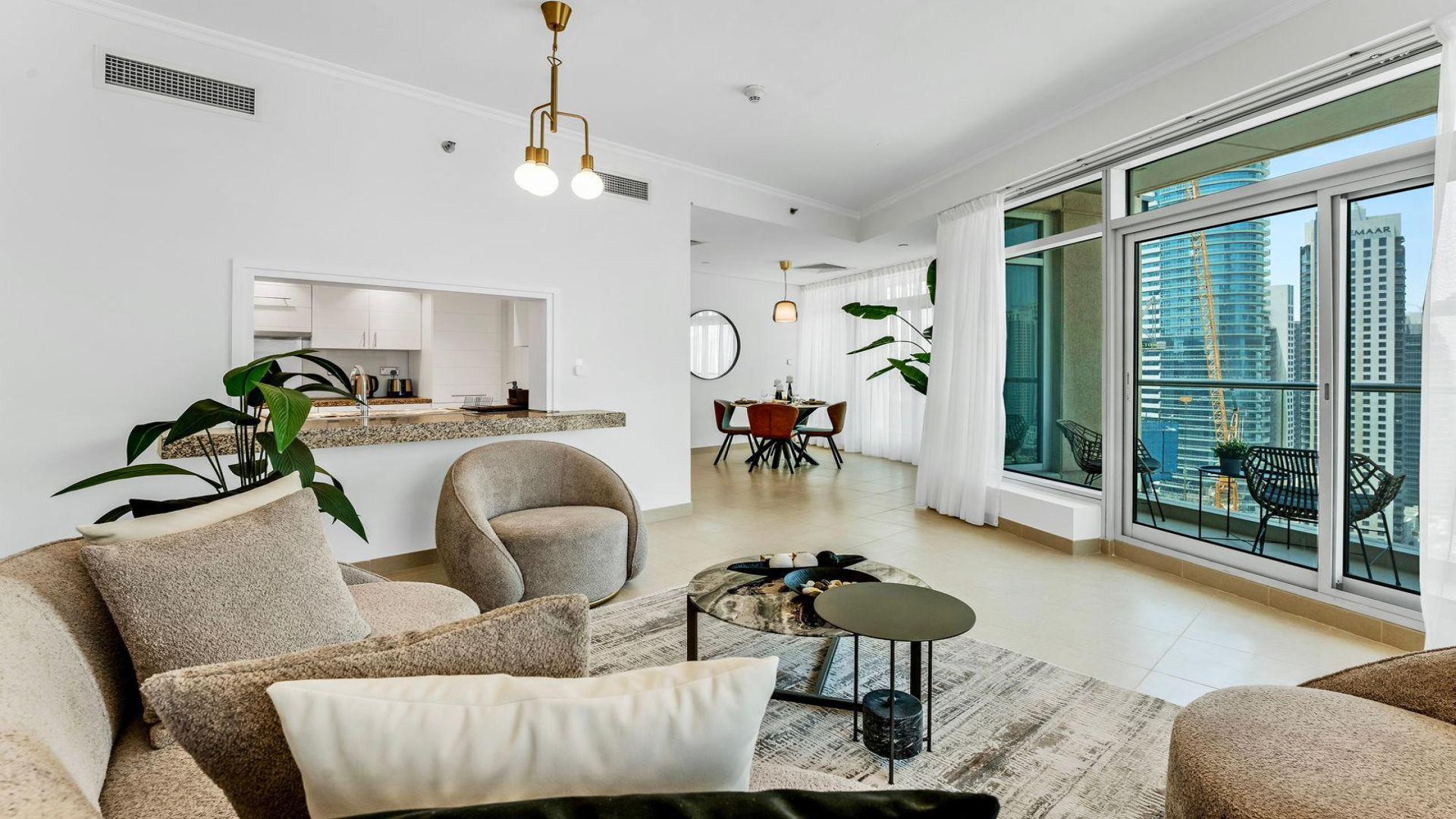 Balcony view of Burj Khalifa from modern 2-bedroom apartment in Burj Views A, Downtown Dubai