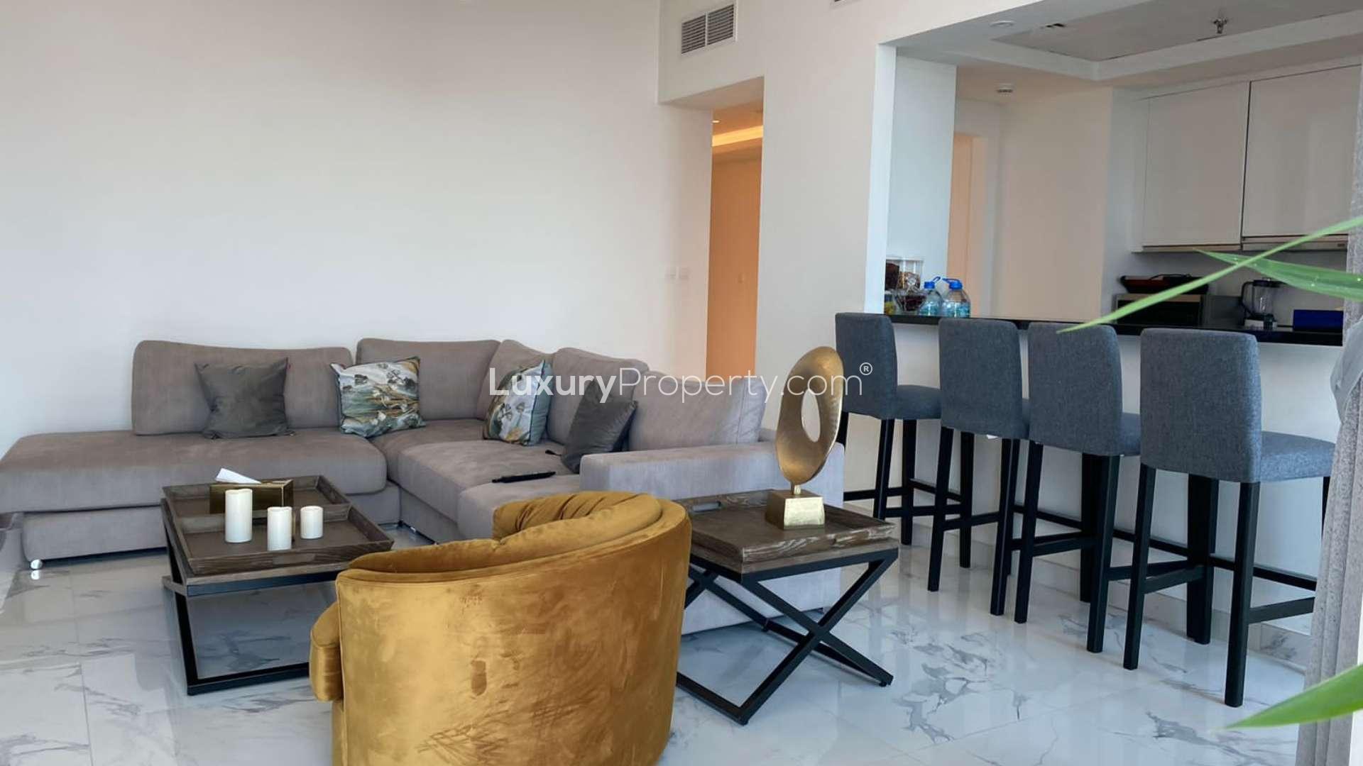 Modern apartment interior with panoramic views, Business Bay, Al Habtoor City, 2-bedroom rental