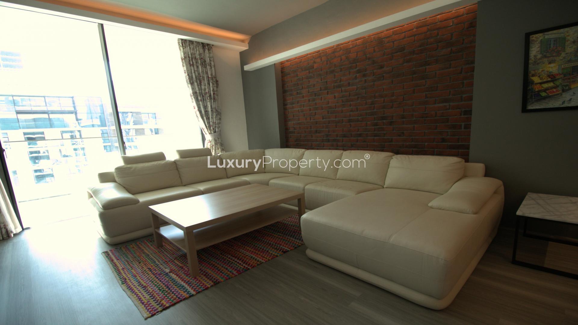 Fully furnished living room in unique 2-bedroom apartment, The Terraces, Mohammed Bin Rashid City
