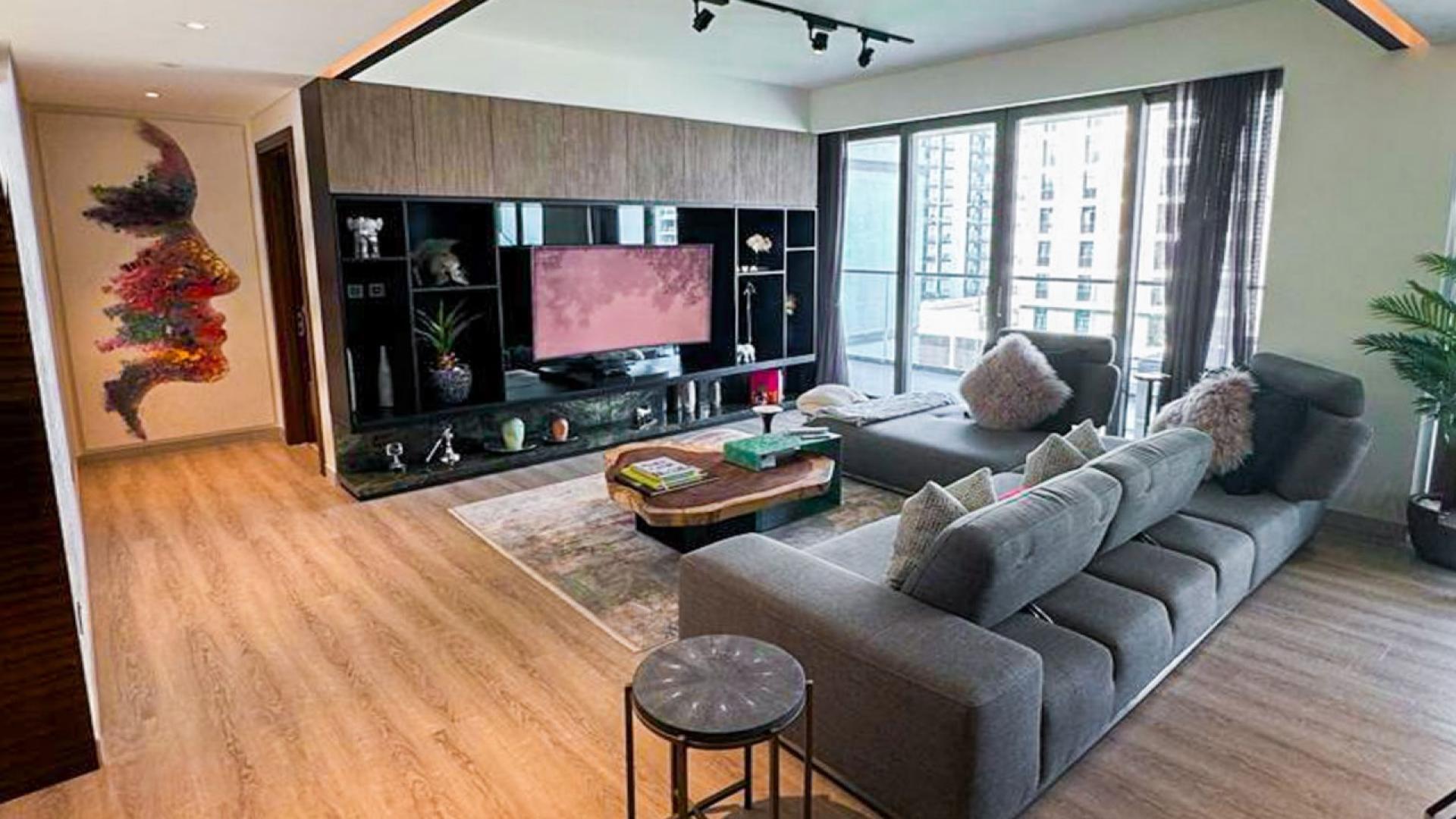 Modern kitchen in fully furnished 2-bedroom apartment, Hartland Greens, MBR City for rent