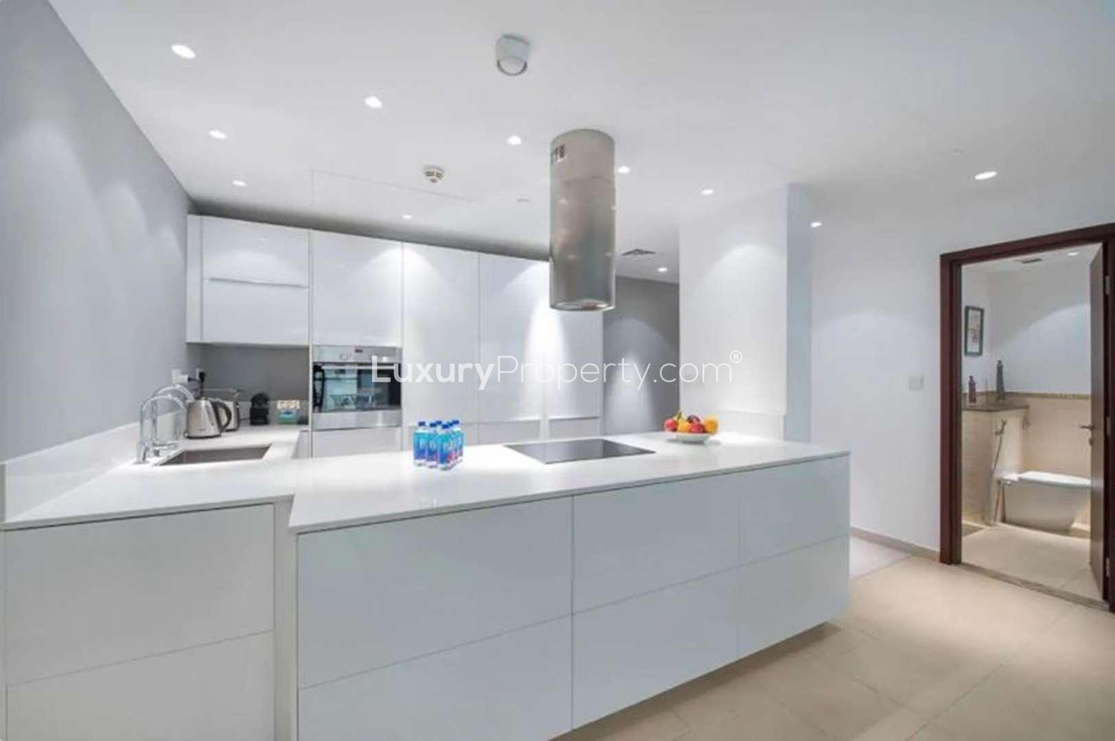 Stylishly furnished living room in 2-bedroom JBR apartment with sea view, Amwaj 4