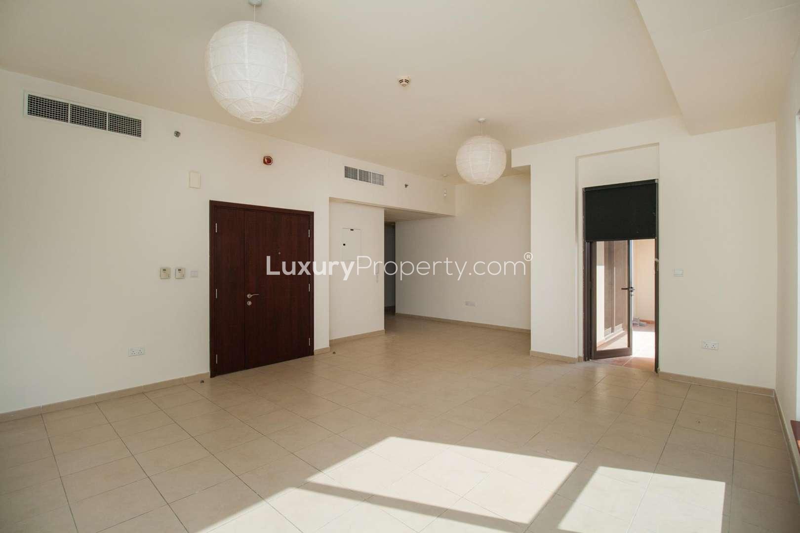 Spacious living room in 2-bedroom apartment, Amwaj 4, JBR, with bright natural light