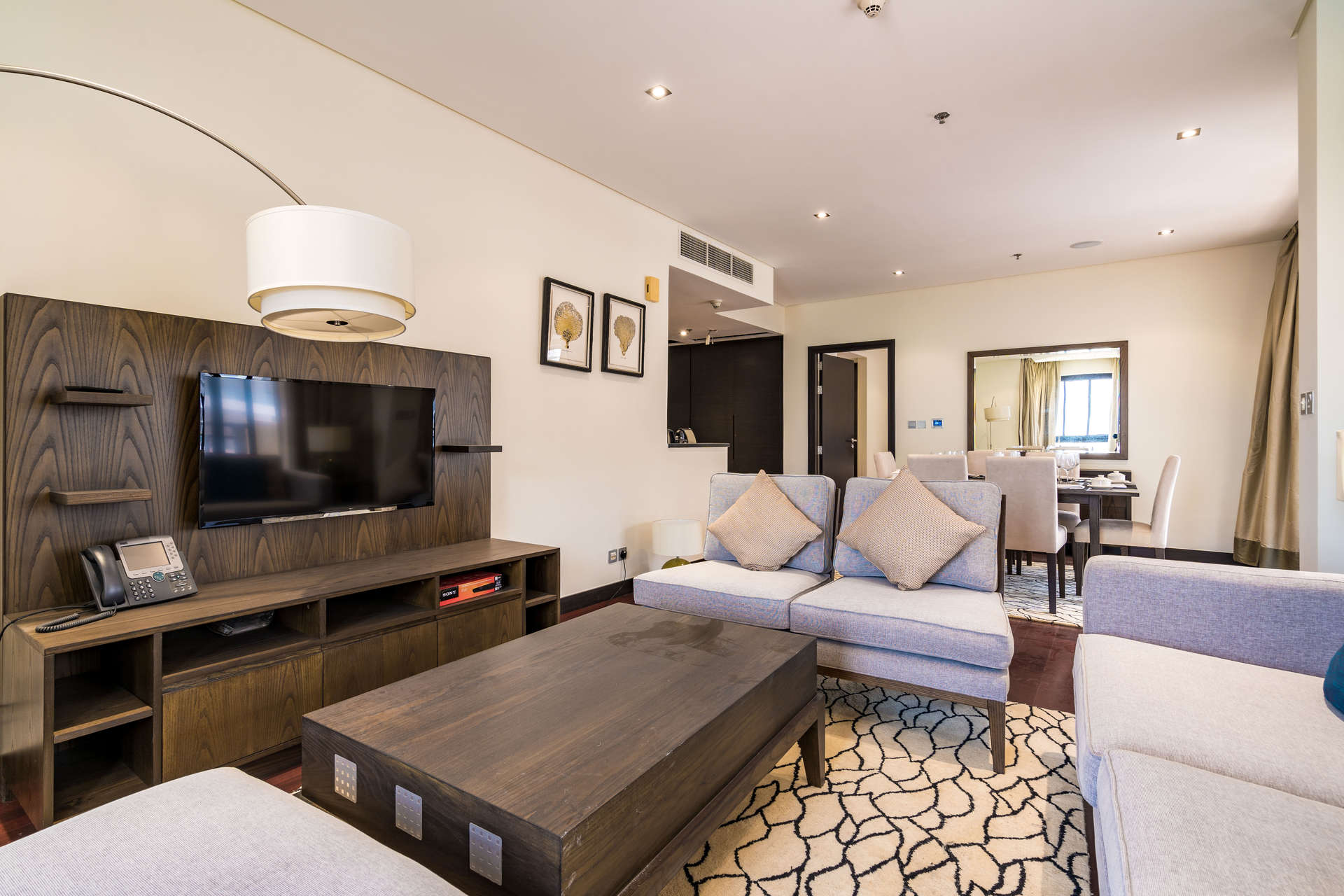 Spacious bedroom in 2-bedroom apartment, Anantara Residences, Palm Jumeirah, with modern decor and balcony