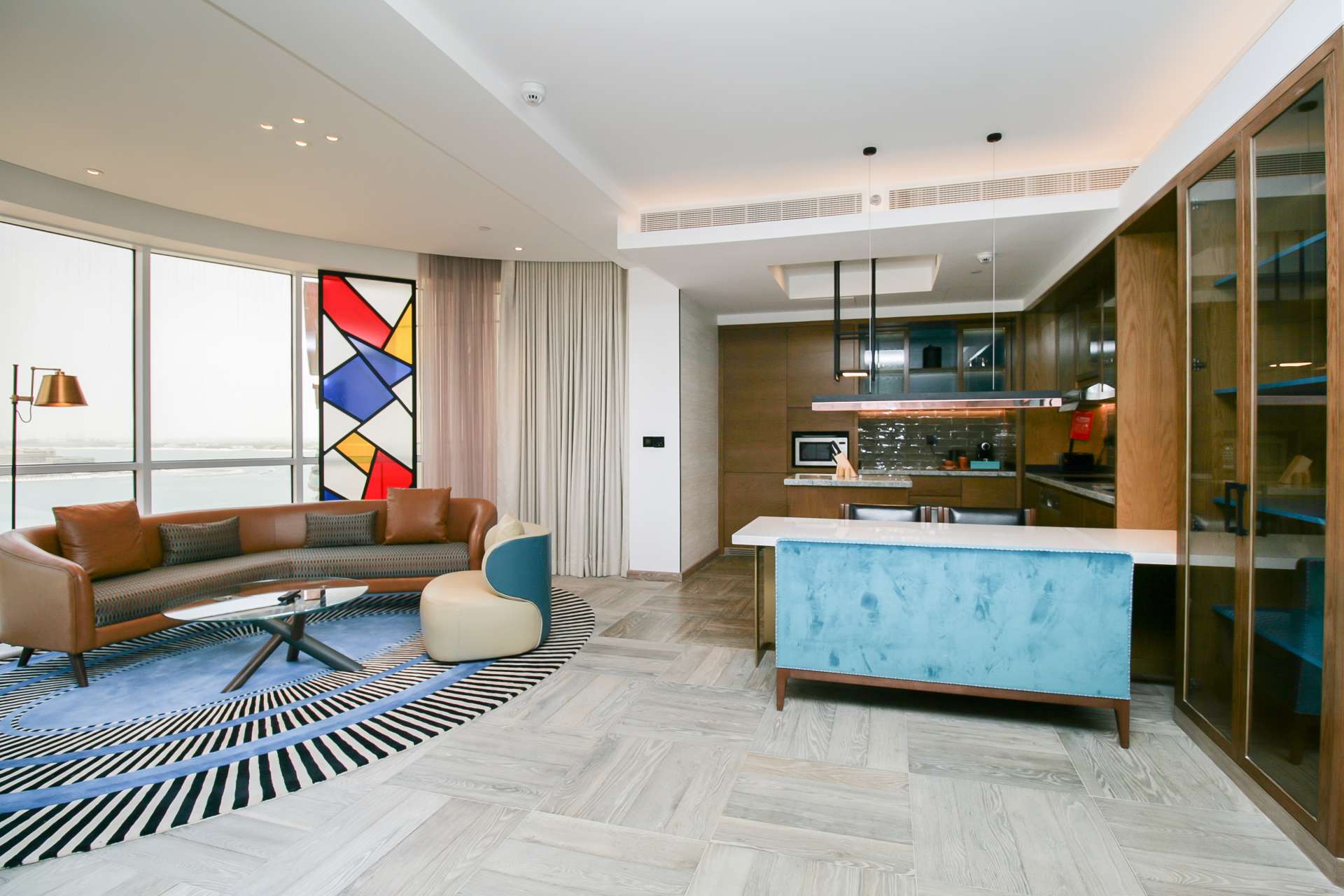 Two-bedroom serviced apartment interior at Andaz Dubai The Palm, Palm Jumeirah for rent