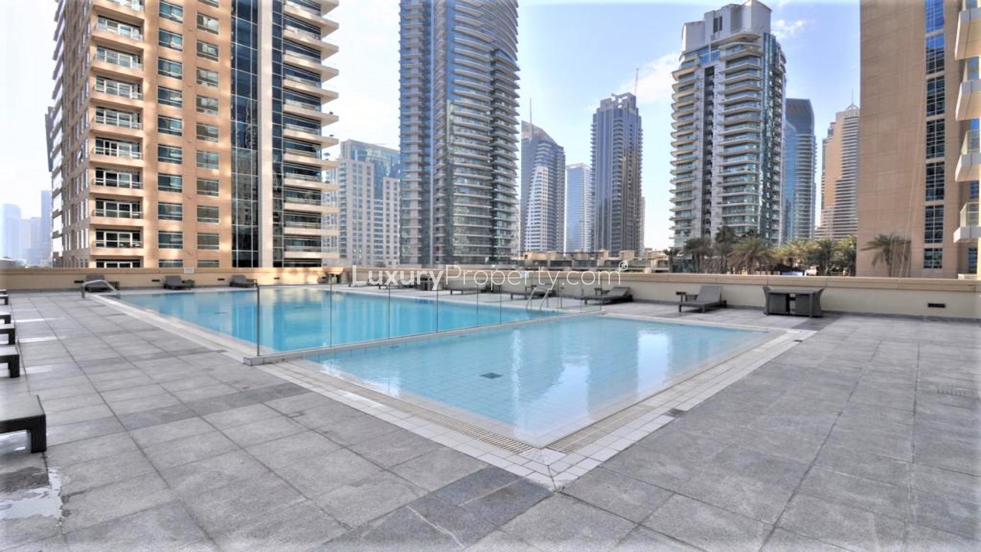 Modern bathroom in 2-bedroom apartment, Ariyana Tower, Dubai Marina, features sleek fixtures and shower