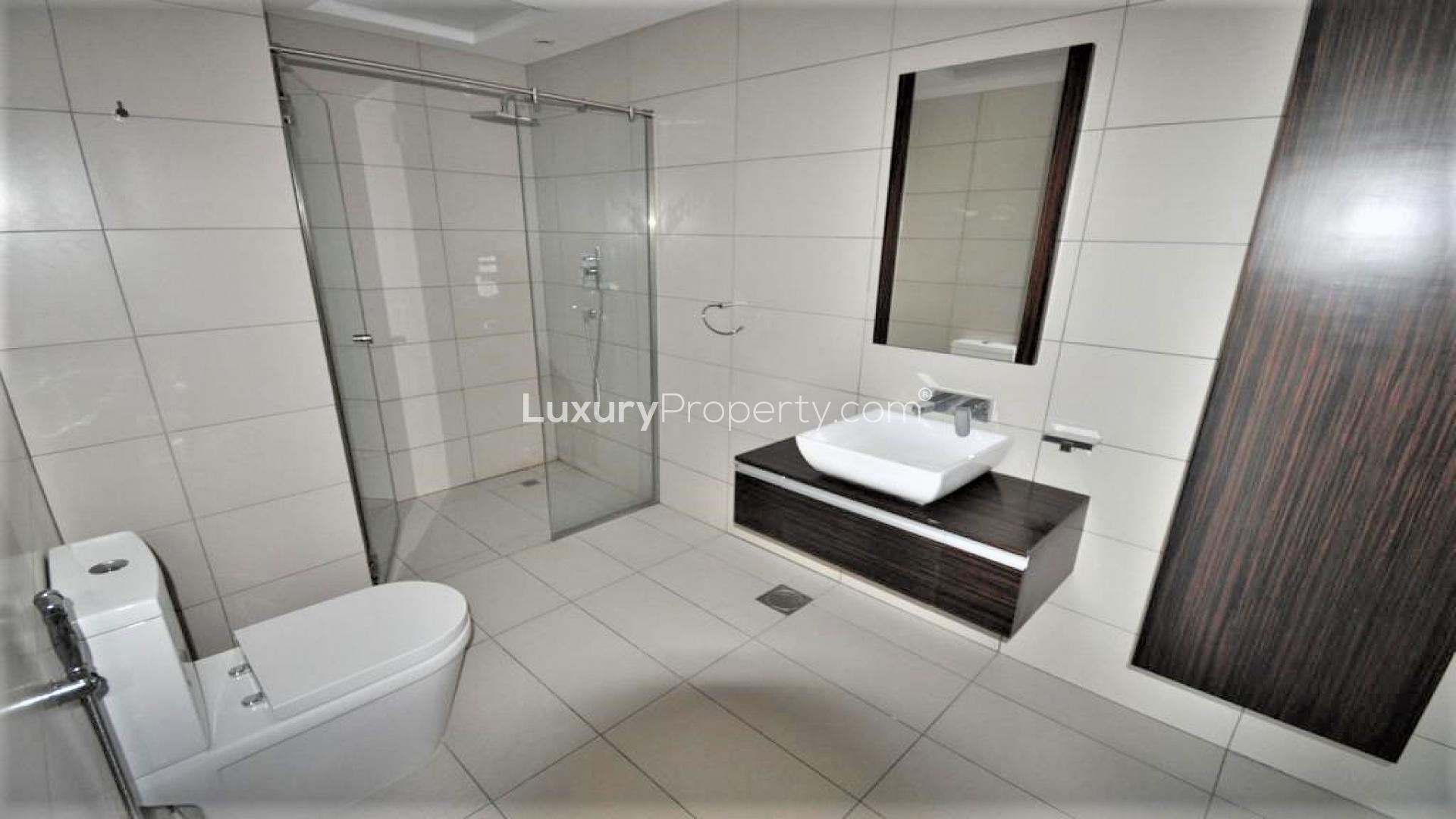 Modern bathroom in 2-bedroom apartment, Ariyana Tower, Dubai Marina, with shower and bidet