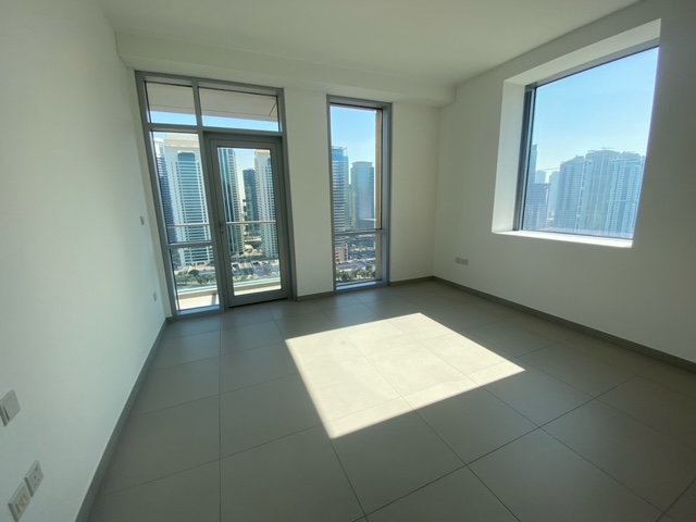 Modern kitchen and living area in 2-bedroom apartment, Ariyana Tower, Dubai Marina