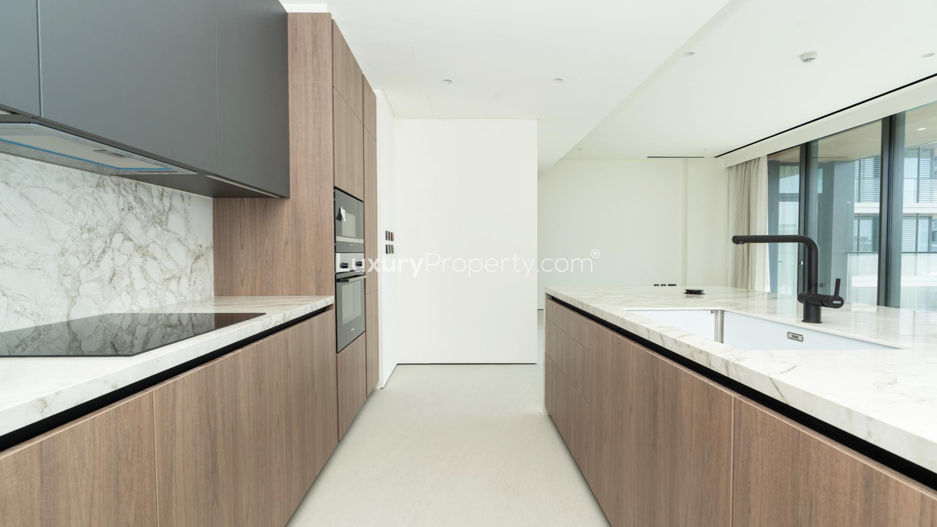 Modern kitchen with luxury fittings in Dubai Hills Estate apartment, Park Lane