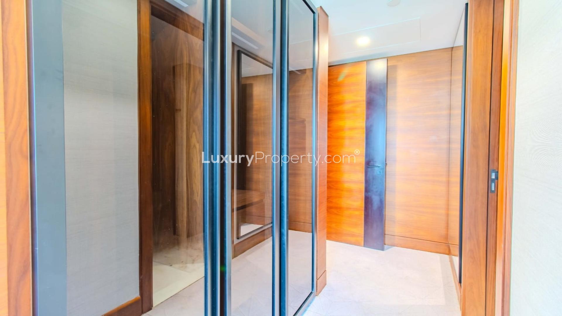 Modern bathroom in furnished 2-bedroom apartment, Bluewaters, with sleek shower and elegant fixtures
