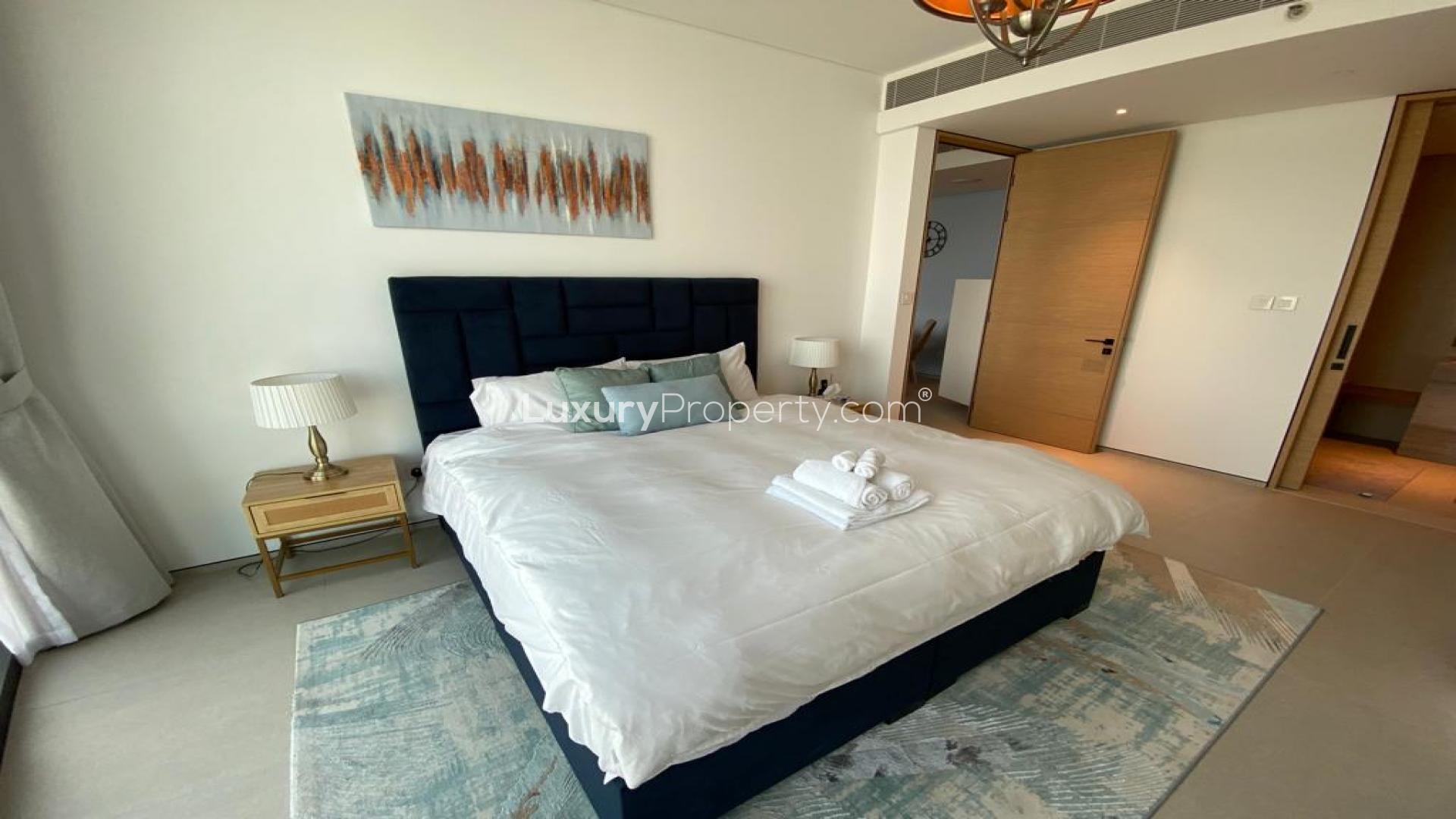 Luxurious living room in 2-bedroom apartment, The Address Jumeirah, JBR, stylish decor