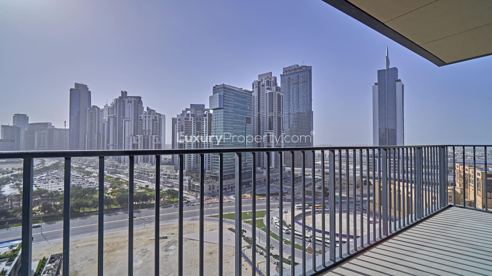 High-floor apartment with balcony view in BLVD Heights, Downtown Dubai, available for rent