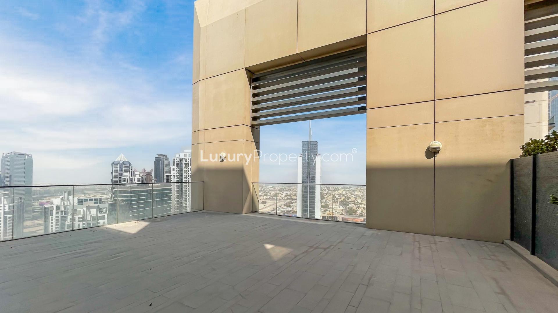 Duplex apartment interior with terrace view, Downtown Dubai, BLVD Heights, for rent