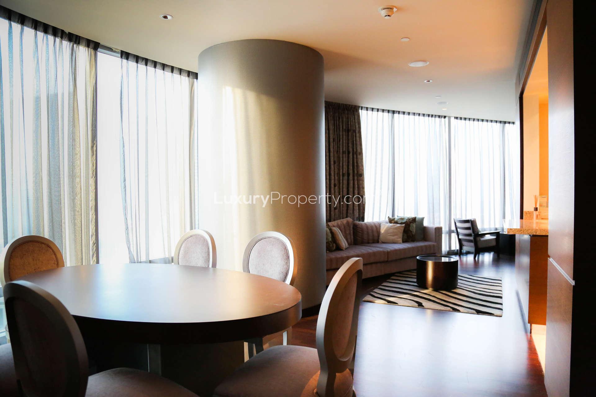 Luxurious living room in 2-bedroom apartment, Burj Khalifa, Downtown Dubai, elegant furnishings