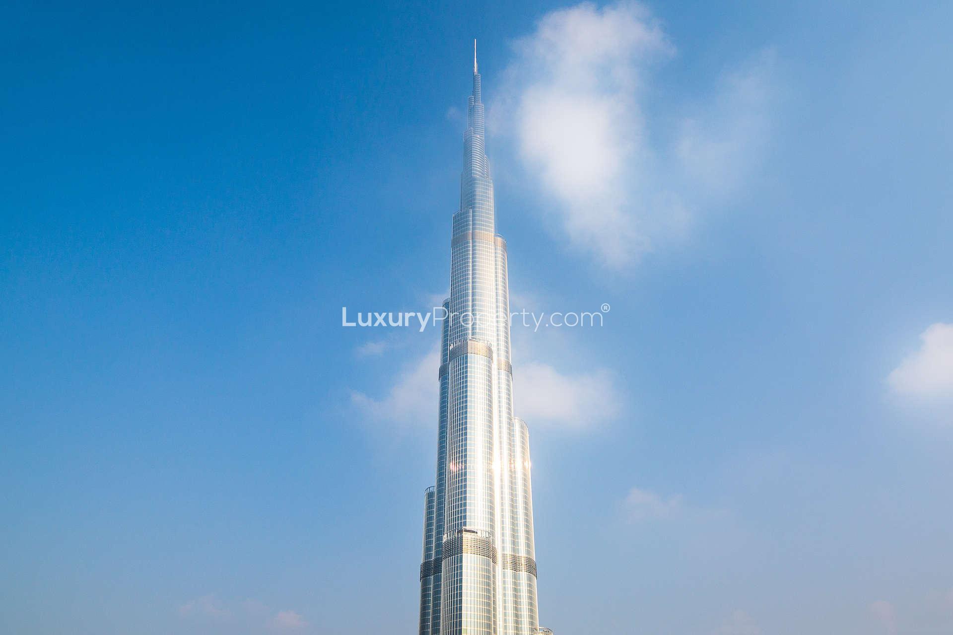Modern kitchen in 2-bedroom apartment, Burj Khalifa, Downtown Dubai, featuring granite countertops