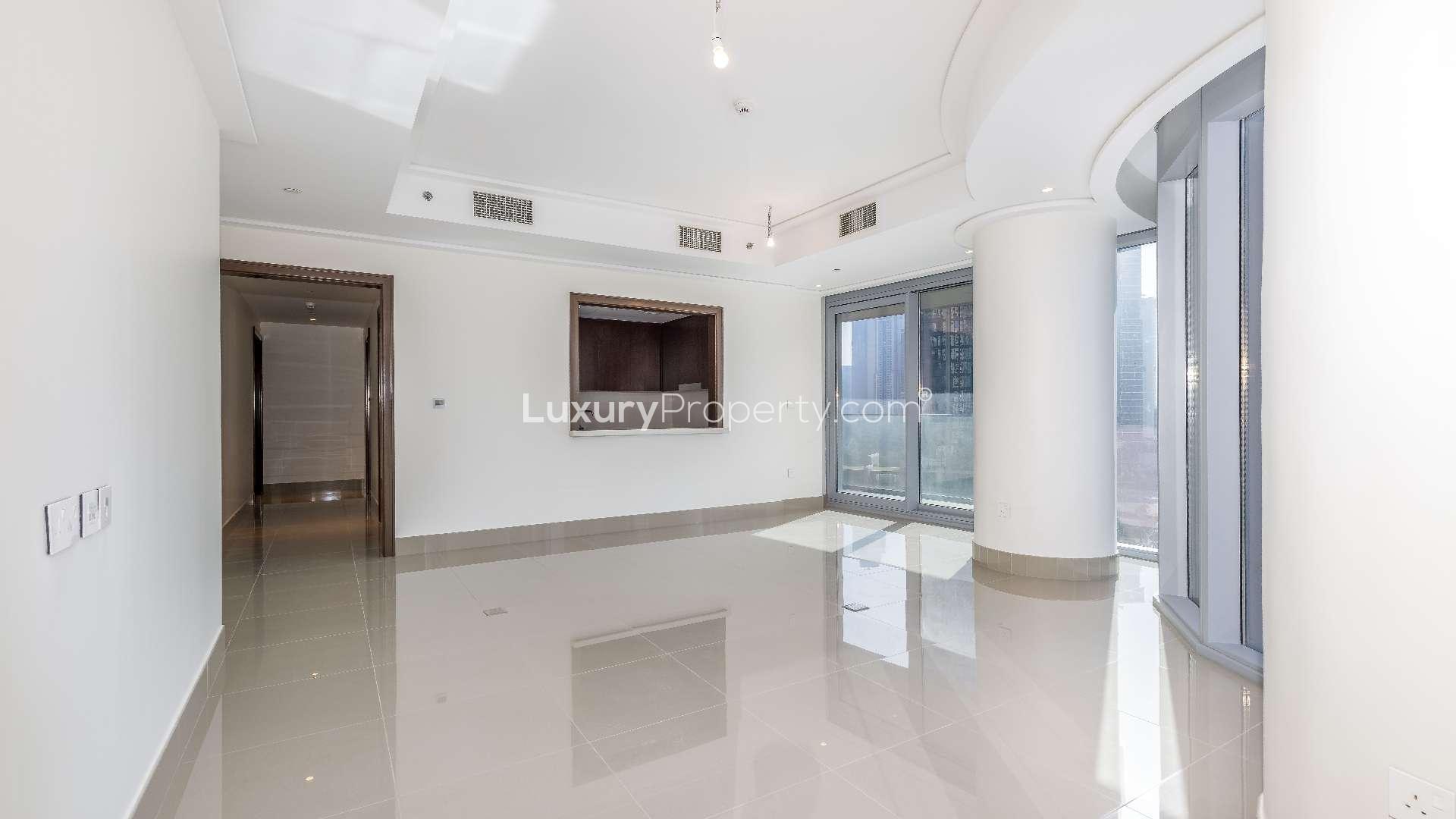 Bright, spacious living area in modern 2-bedroom apartment, Burj Khalifa Area, Downtown Dubai