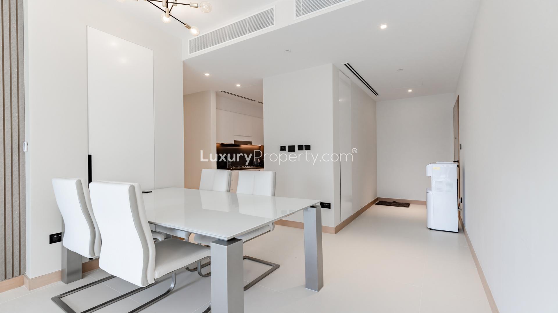 Upgraded dining area with marina view in Vida Residences Dubai Marina apartment