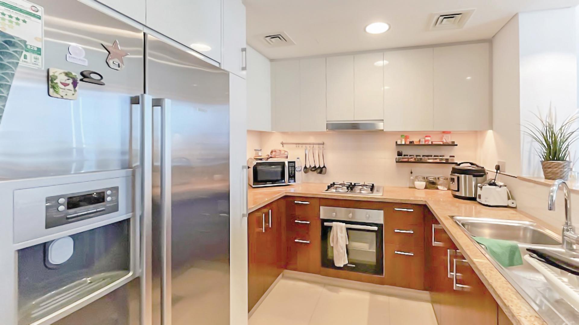 Modern kitchen in furnished 2-bedroom apartment, Burj Vista, Downtown Dubai, available for rent