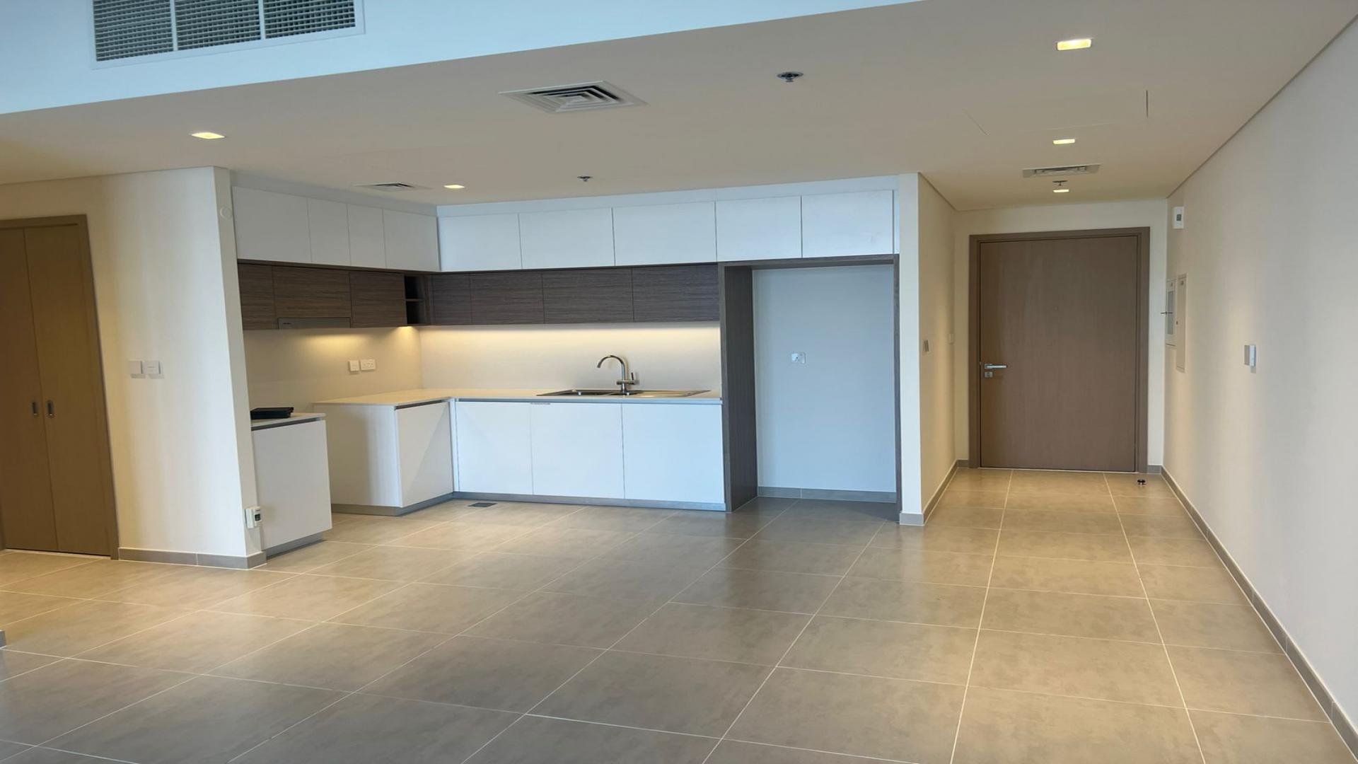 Luxurious Creek Edge apartment view with pool and waterfront, Dubai Creek Harbour