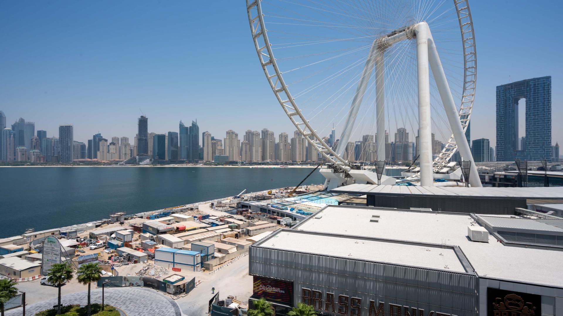 Fully furnished living room in 2-bedroom apartment, Caesars Bluewaters Dubai, for rent