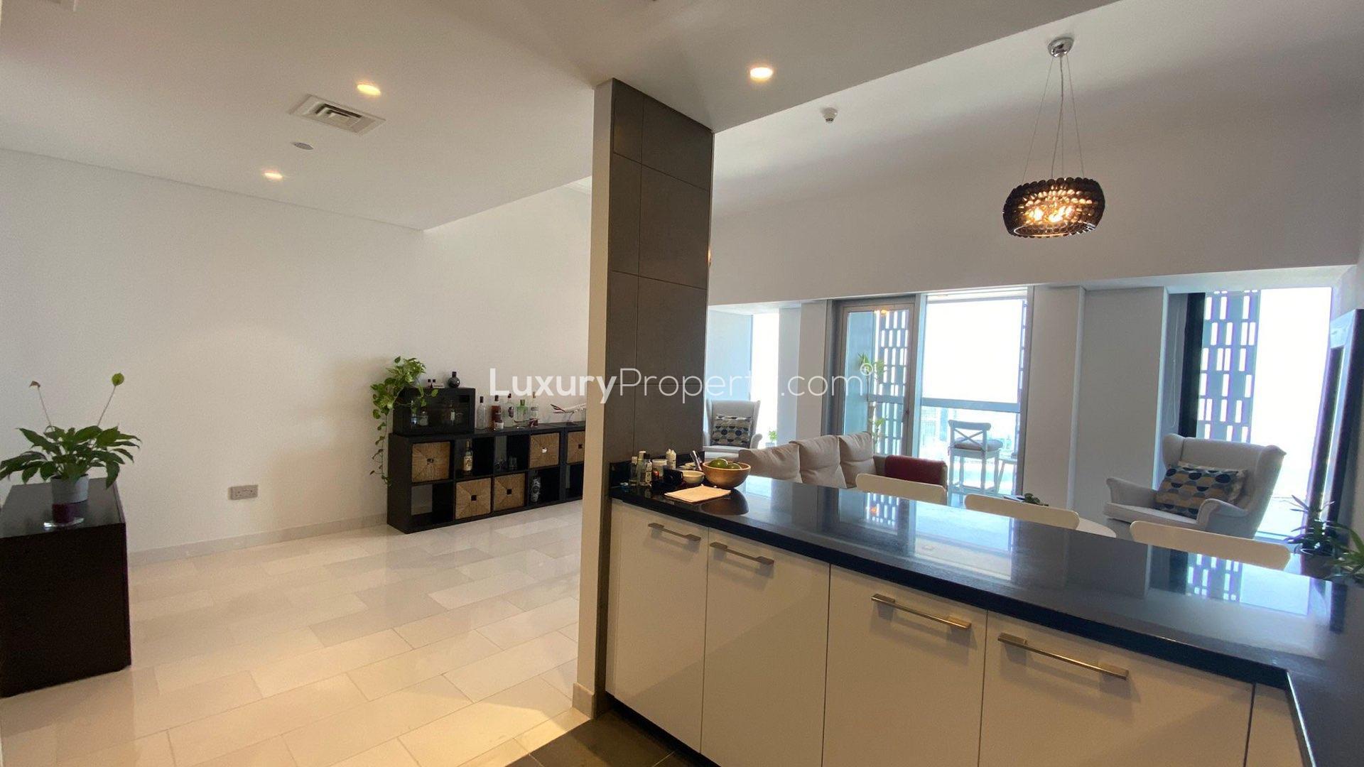 Sea view from Cayan Tower apartment in Dubai Marina, available for rent