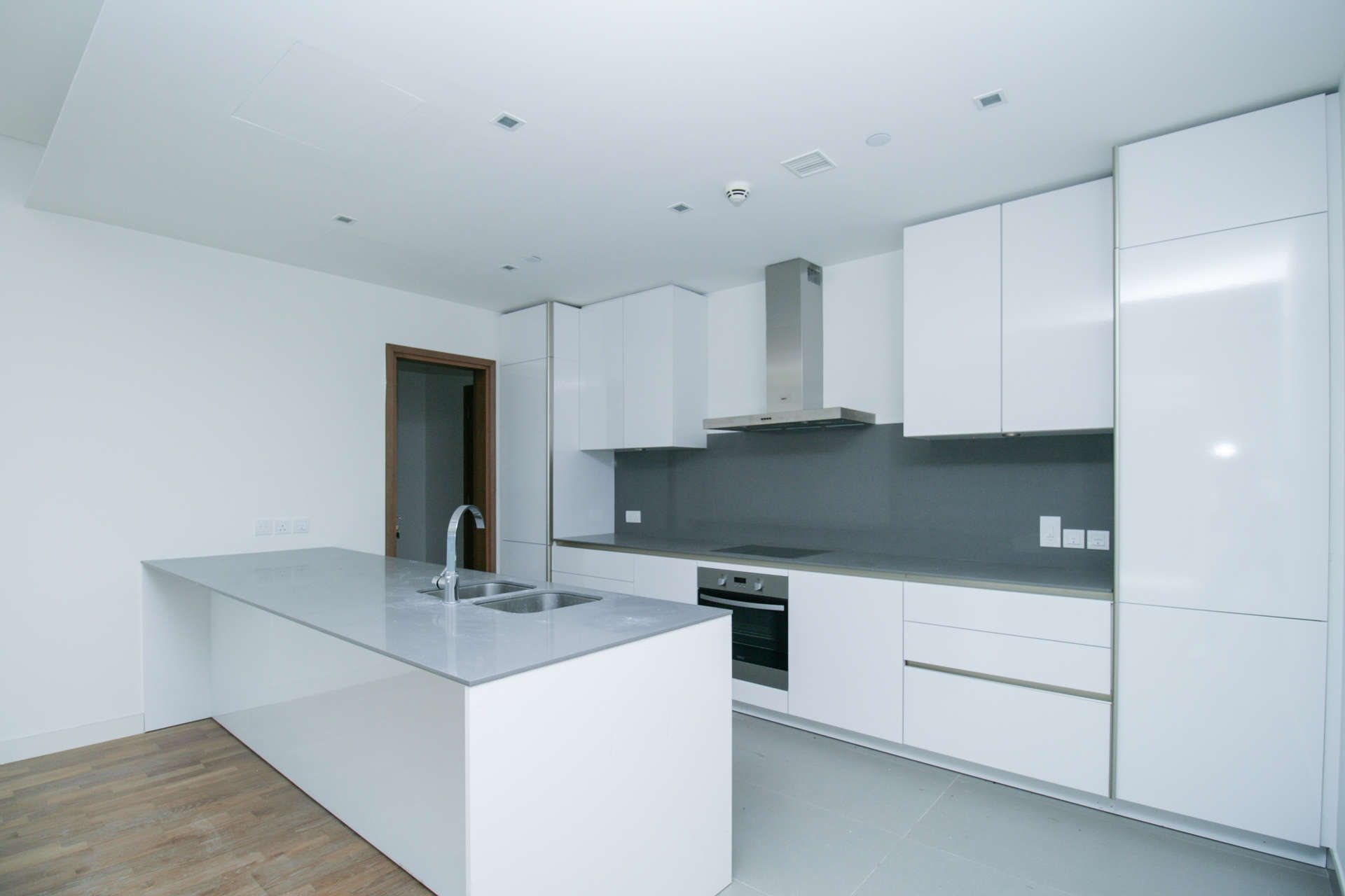 Modern living room with large windows in City Walk, Jumeirah apartment for rent