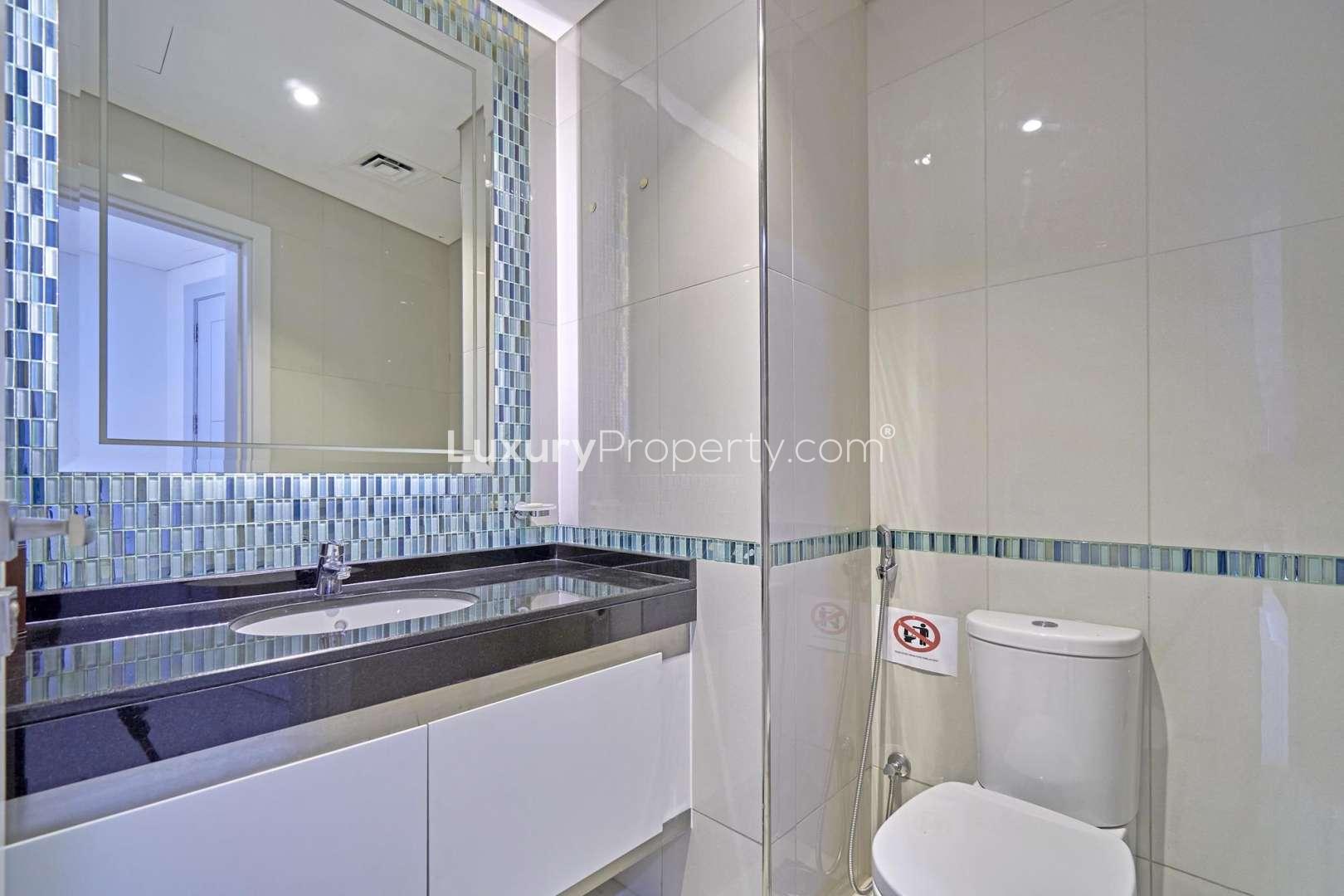 Modern kitchen in spacious two-bedroom apartment, Damac Heights, Dubai Marina for rent