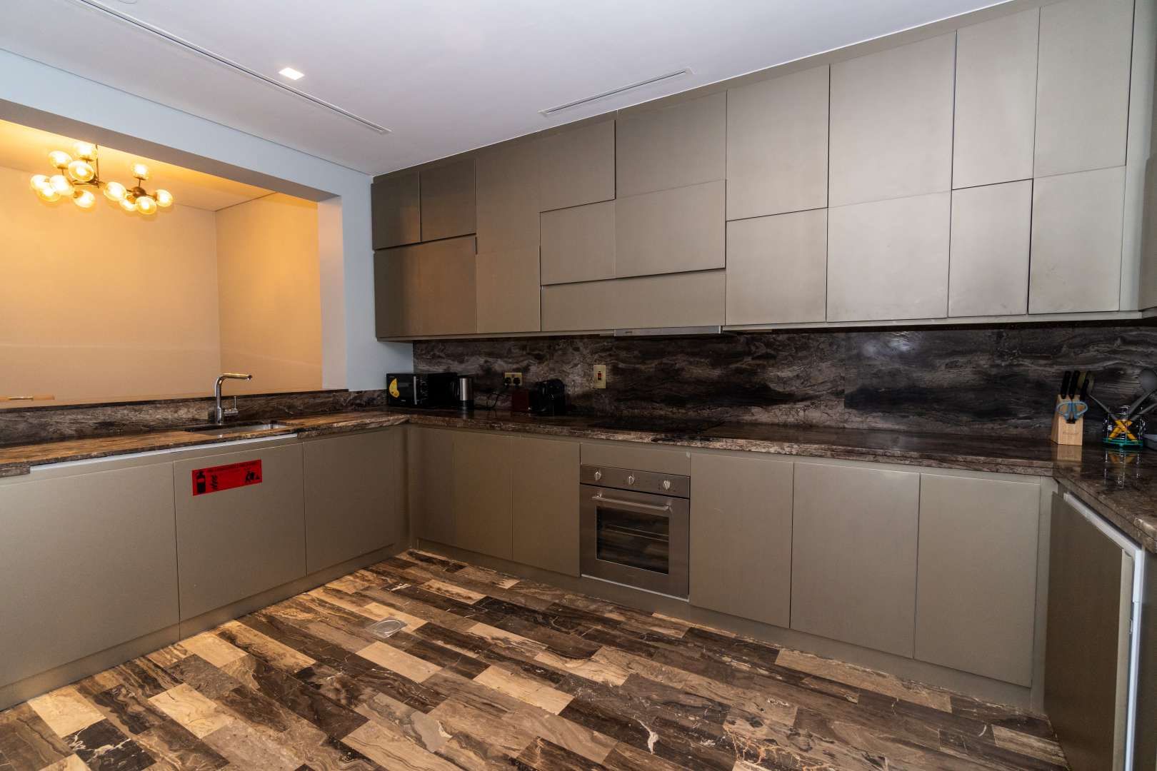 Fendi styled kitchen in luxury apartment, Damac Heights, Dubai Marina, available for rent