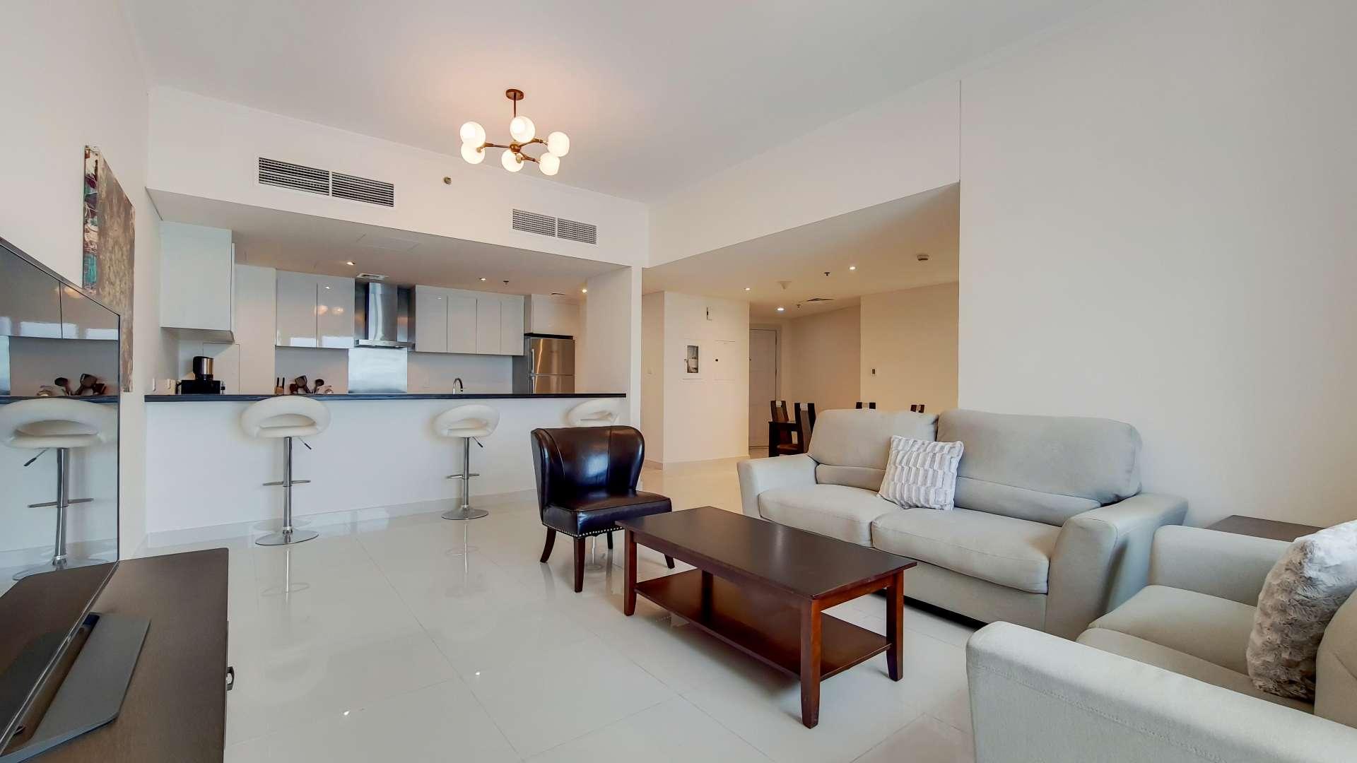 Balcony view from low-floor apartment in Damac Heights, Dubai Marina, overlooking marina