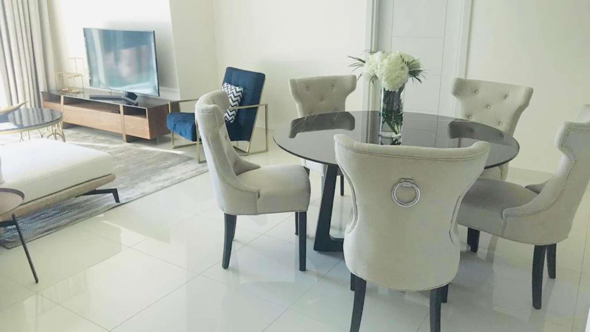 Fully furnished bedroom with marina views in Damac Heights, Dubai Marina apartment