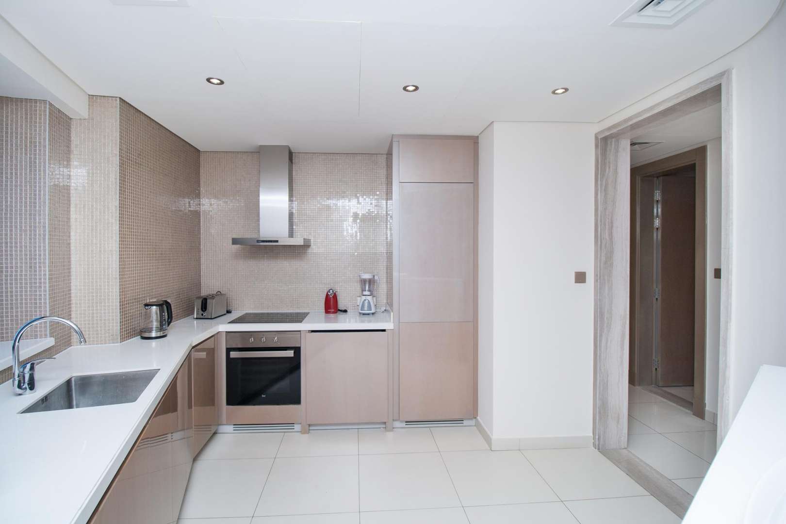 Modern dining area in luxury 2-bedroom apartment, Damac Towers, Business Bay, available for rent