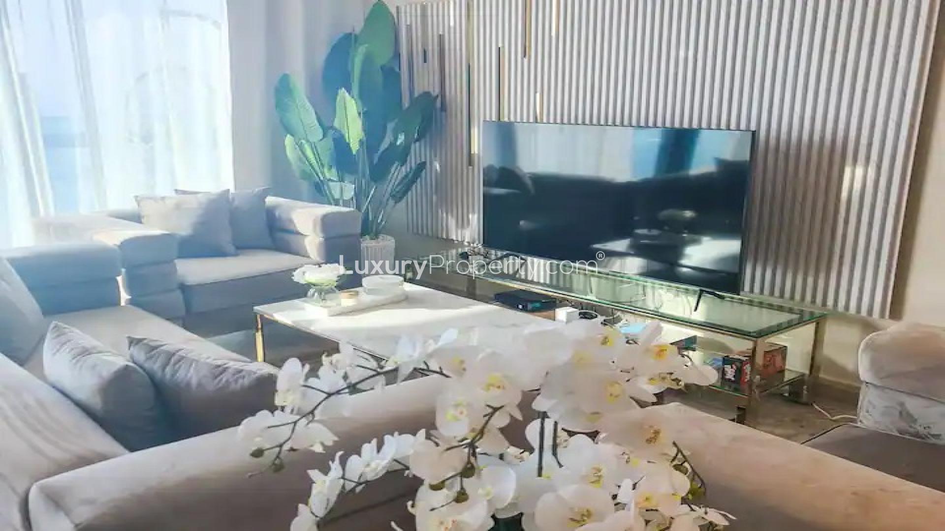 High floor Burj Vista apartment recreation room with foosball and pool table, Downtown Dubai