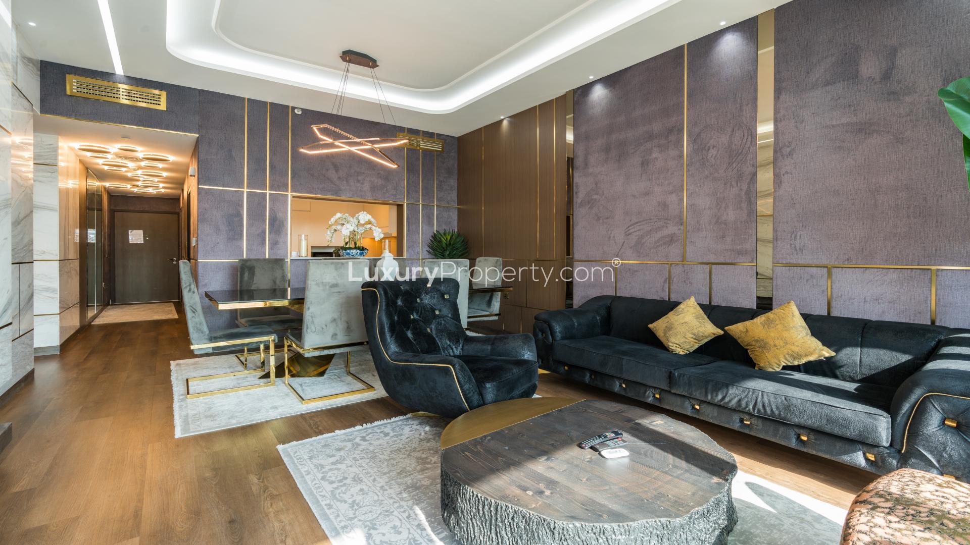 Fully upgraded dining area with Burj Khalifa views in Downtown Dubai apartment for rent