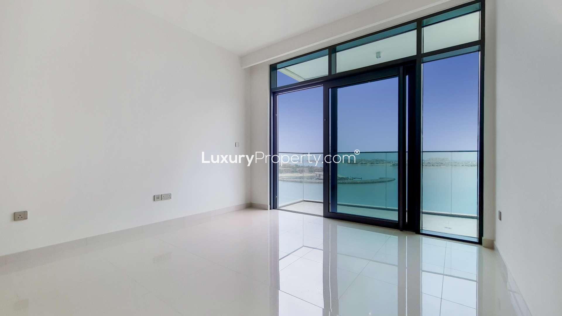 Panoramic sea view from luxury apartment in Emaar Beachfront, Dubai Harbour