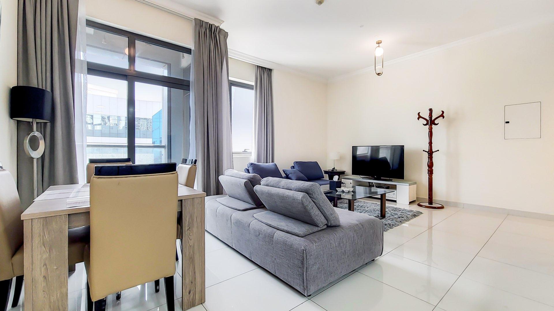 Exterior view of Executive Bay apartment building in Business Bay, Dubai, available for rent