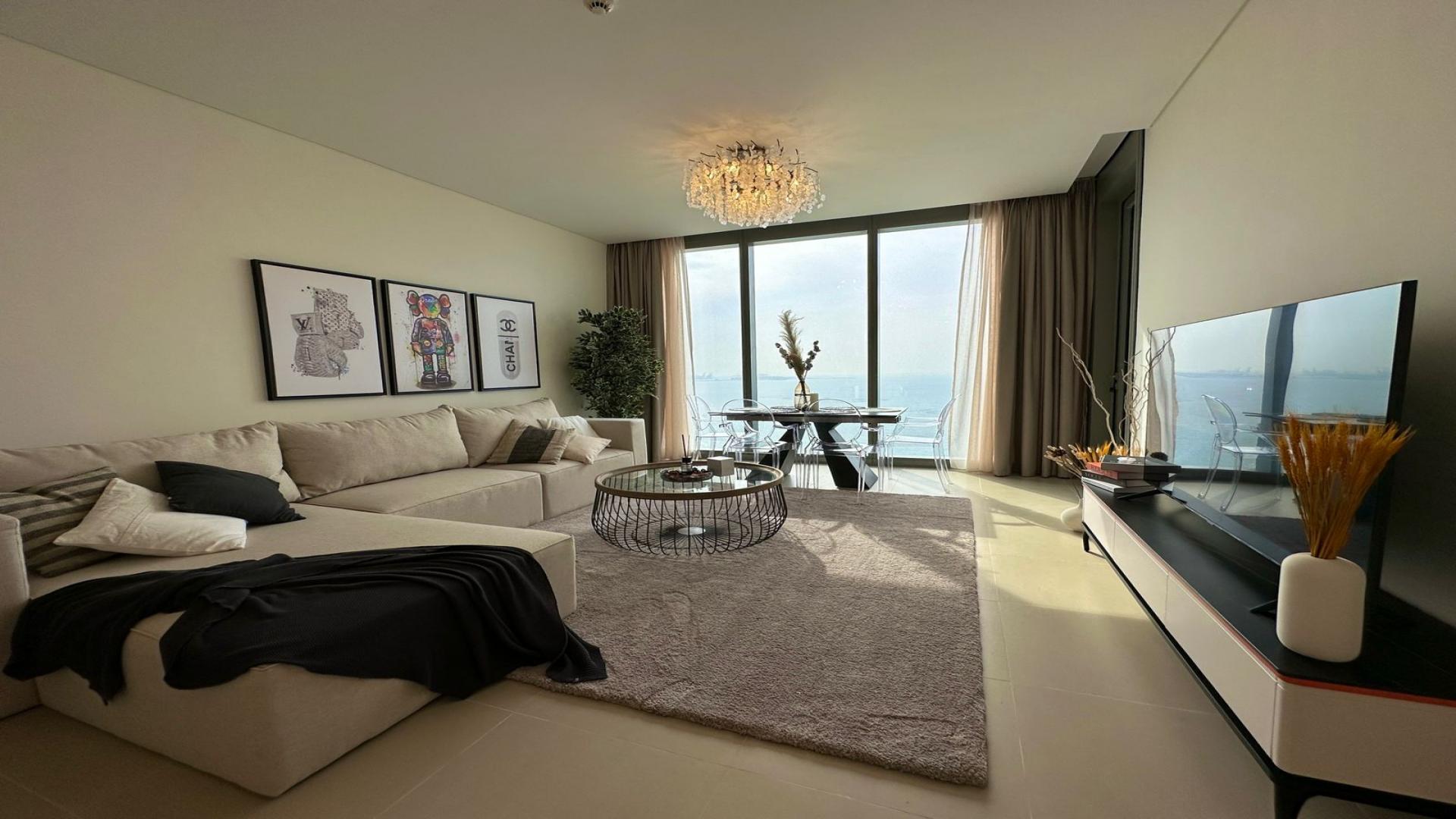 2-bedroom apartment in Dubai Marina with balcony and waterfront views, modern interior design